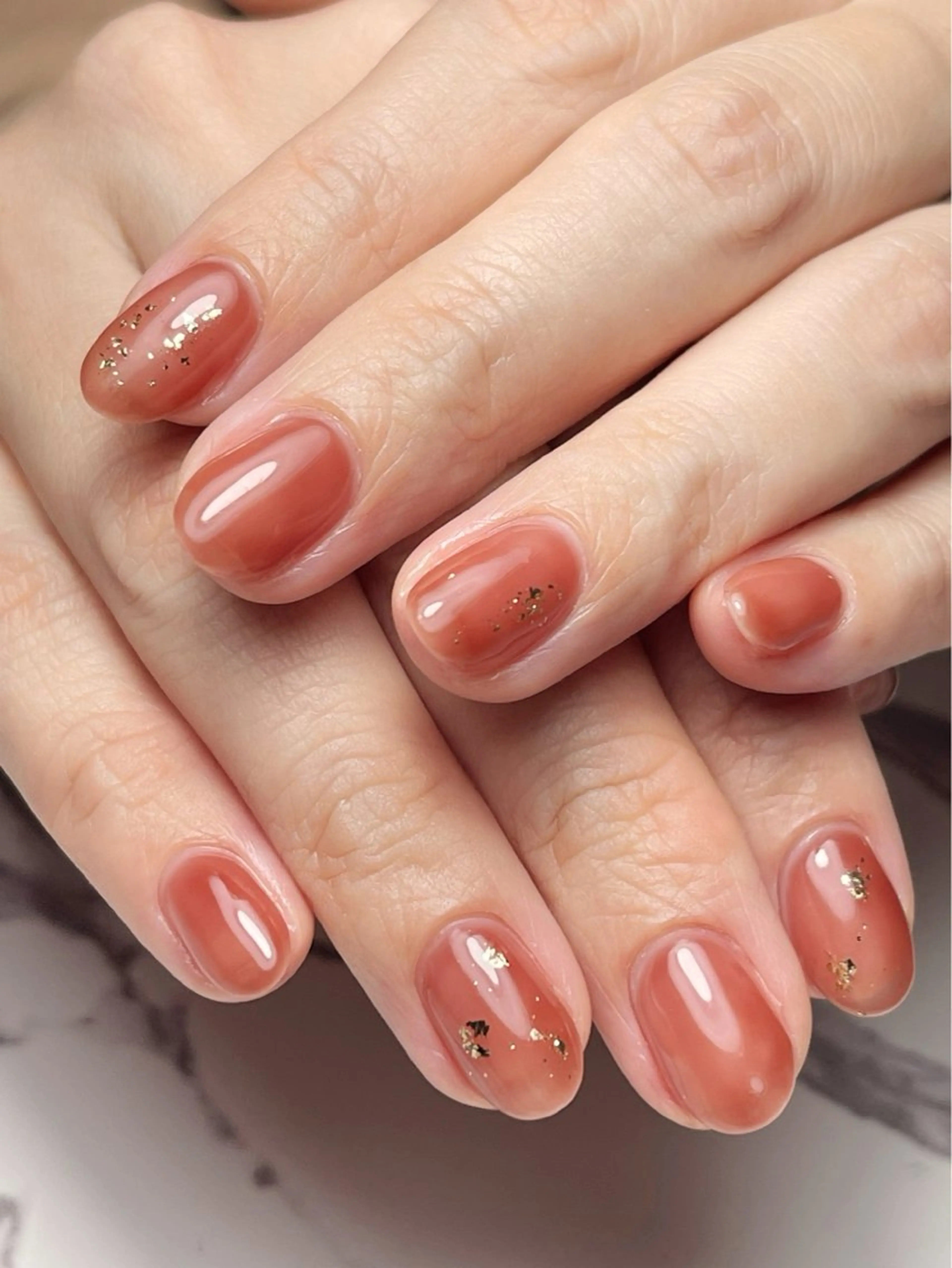 ネイル ブラウン ハンドネイル LUNA BELLEのネイルデザイン