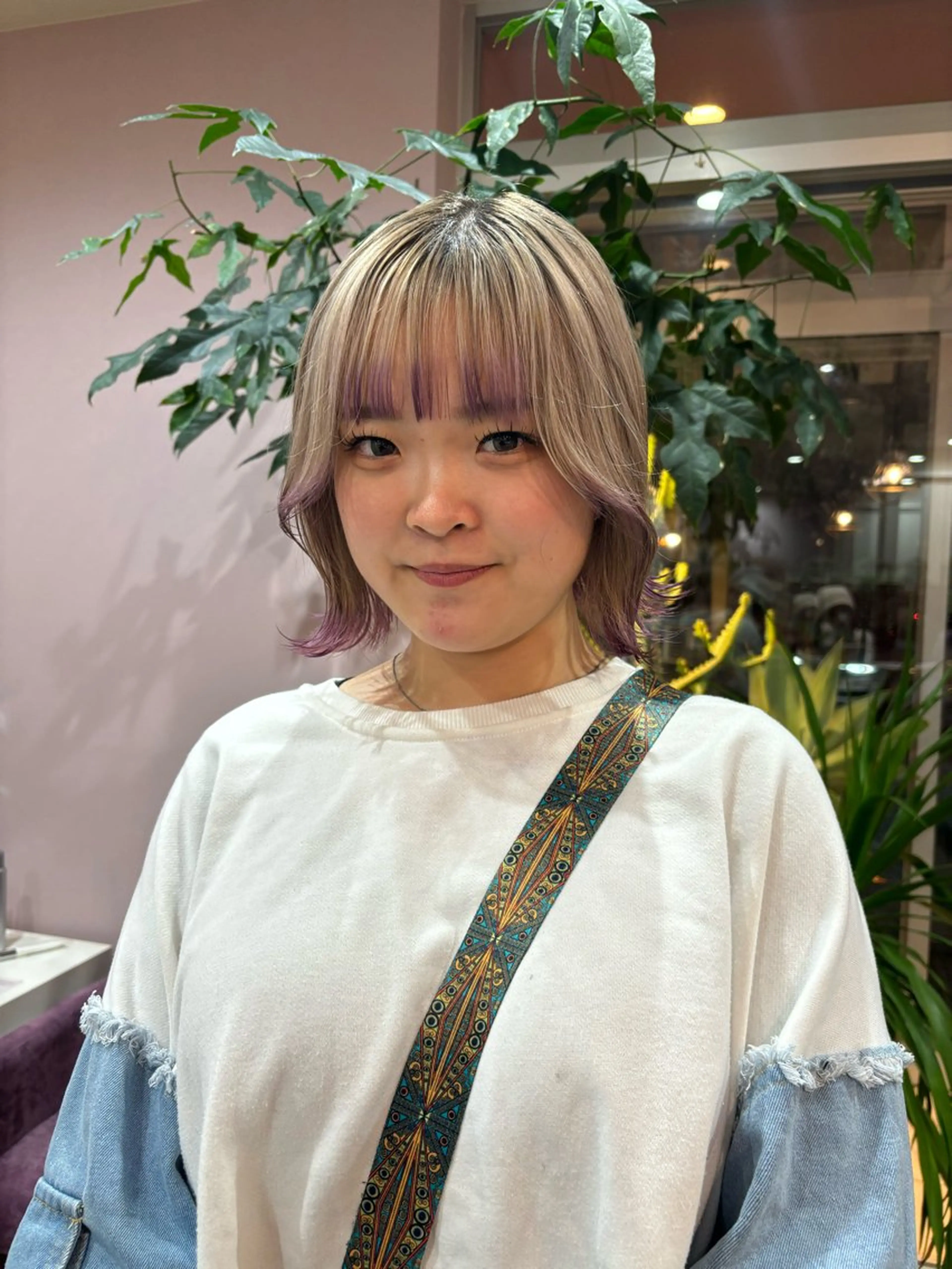 ミディアム カラー ブリーチ ケアブリーチ 似合わせレイヤー/ Wカラー🧸こころのヘアスタイル