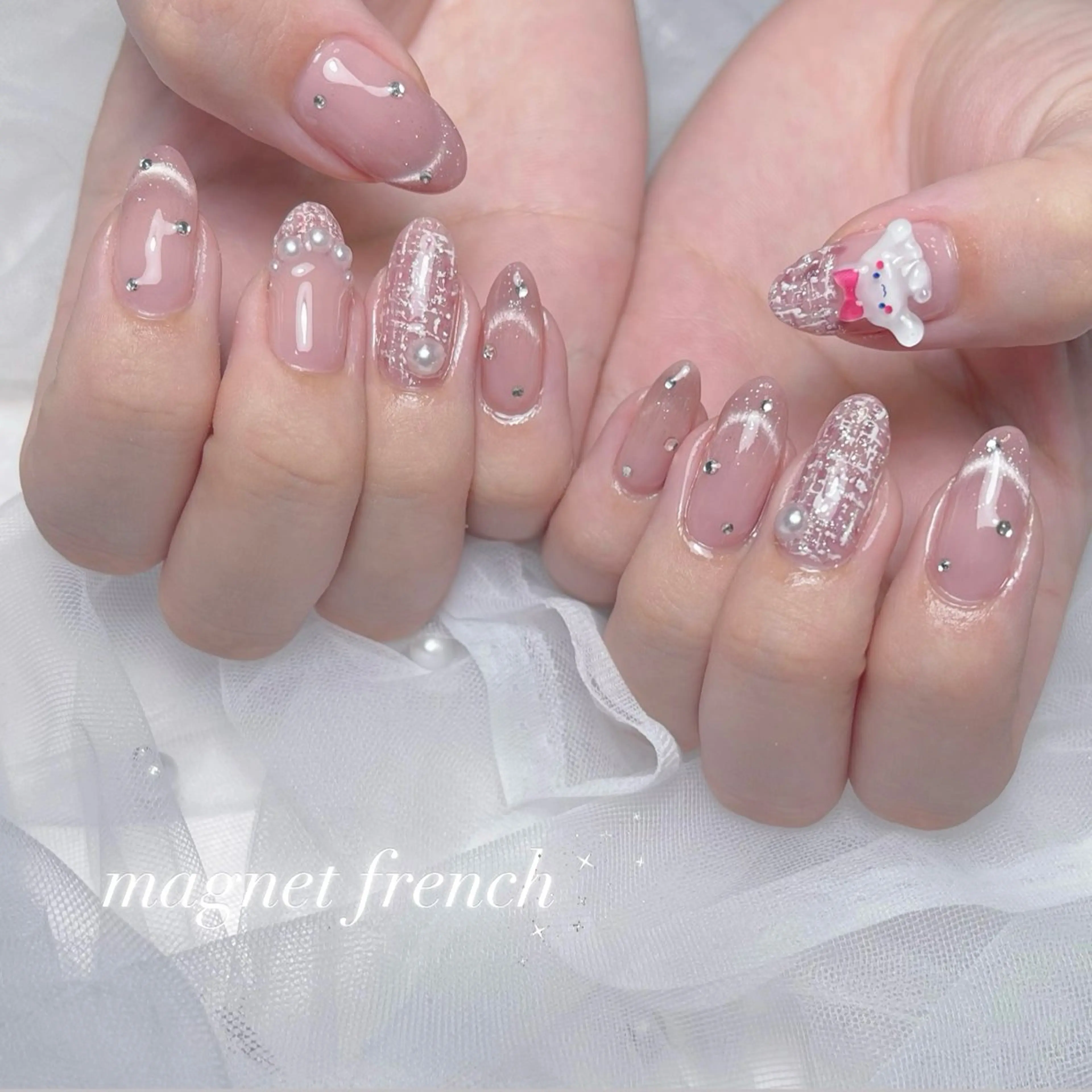 ネイル アートネイル 長さ出し ジェルネイル 韓国ネイル 持ち込み ハンドネイル RE SALONのネイルデザイン