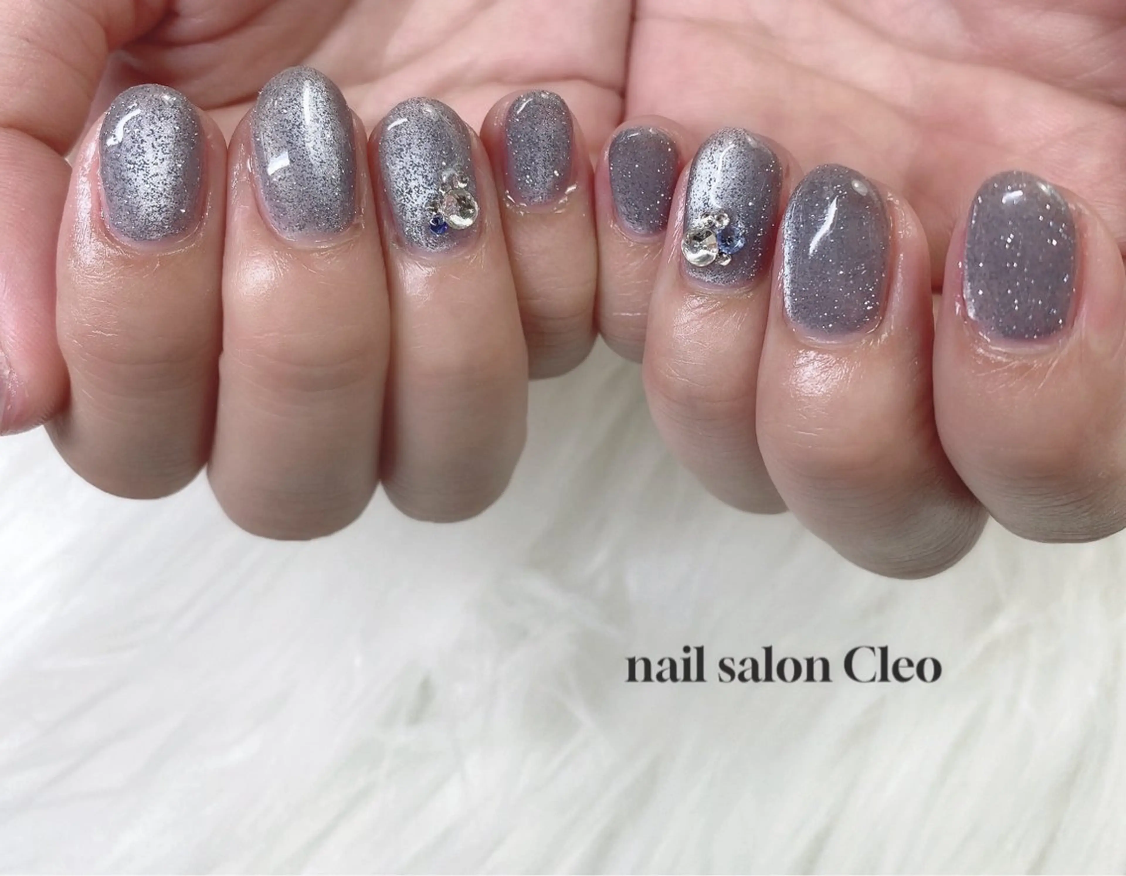 ネイル フラッシュネイル キラキラネイル マグネットネイル シンプルネイル Cleo クレオのネイルデザイン