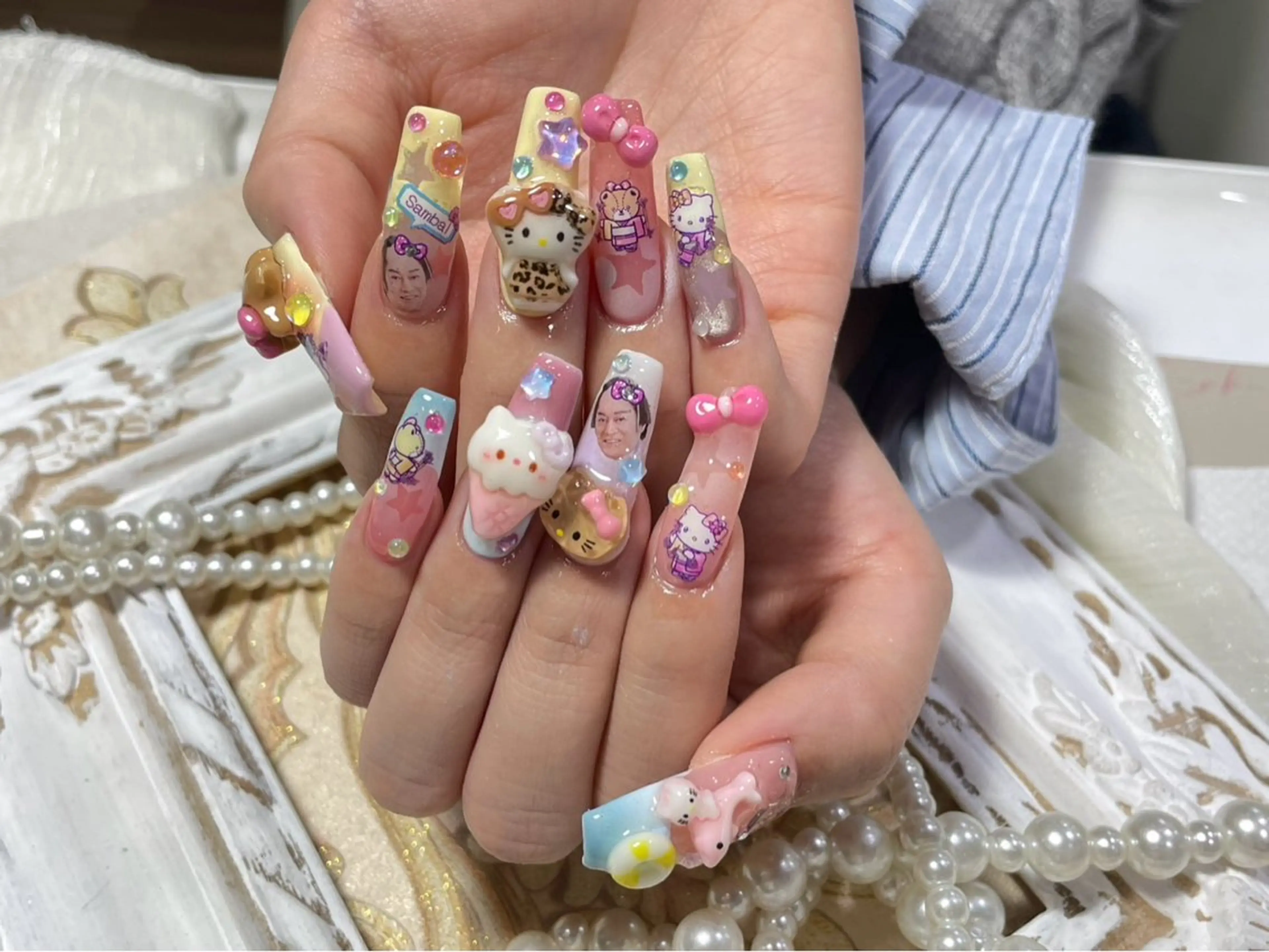 ネイル ハンドネイル 星 あみのネイルデザイン