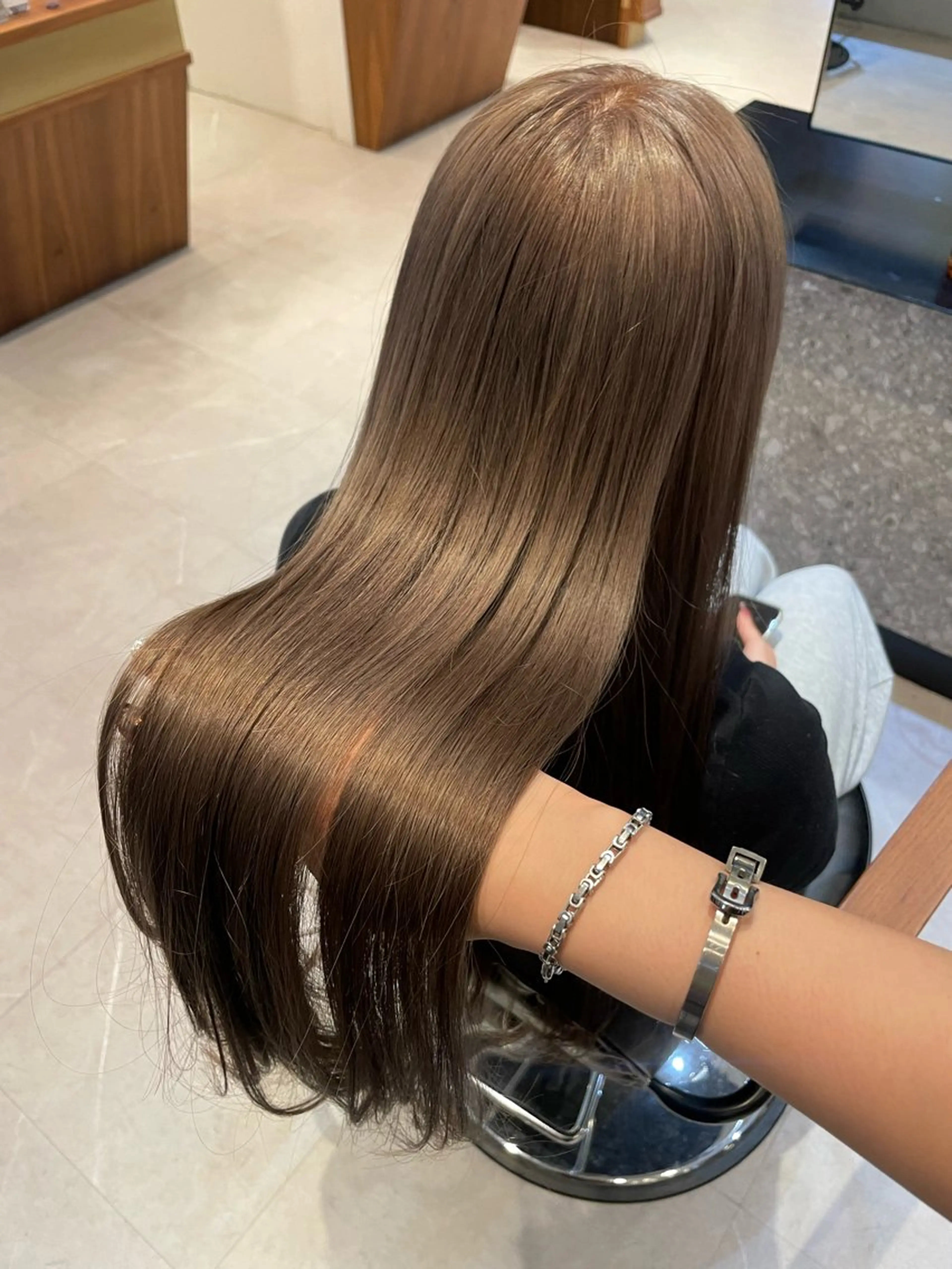 ロング カラー カット ヘアカラー トリートメント オリーブカラー🫒/ ハッシュカット/みゆのヘアスタイル