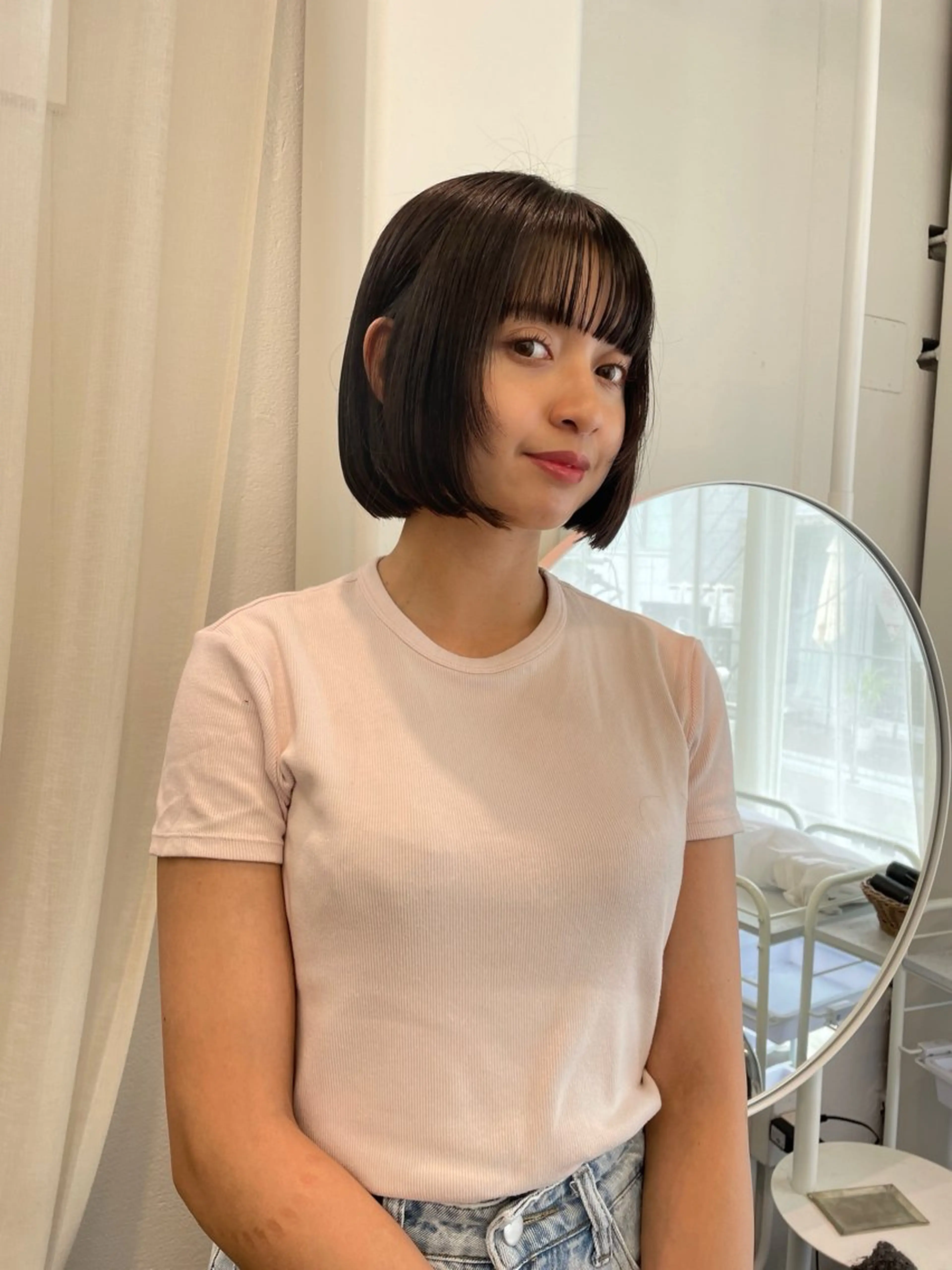 ショート カラー オリーブカラー ボブ レイヤーカット カット ヘアカラー トリートメント レイヤーカット🎀 kanaのヘアスタイル