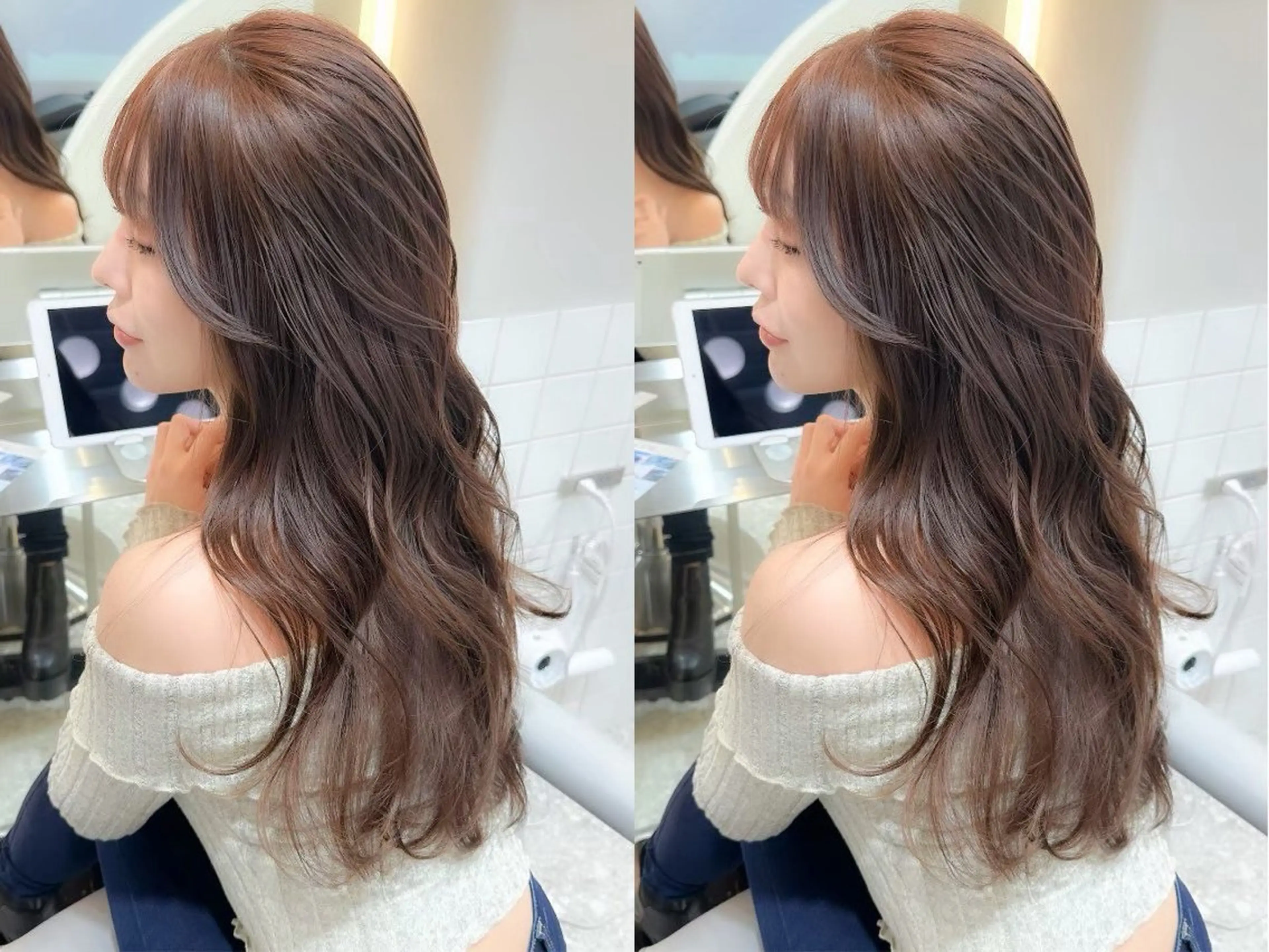 ロング カラー ヘアカラー トリートメント 【艶カラー】 じゅりのヘアスタイル