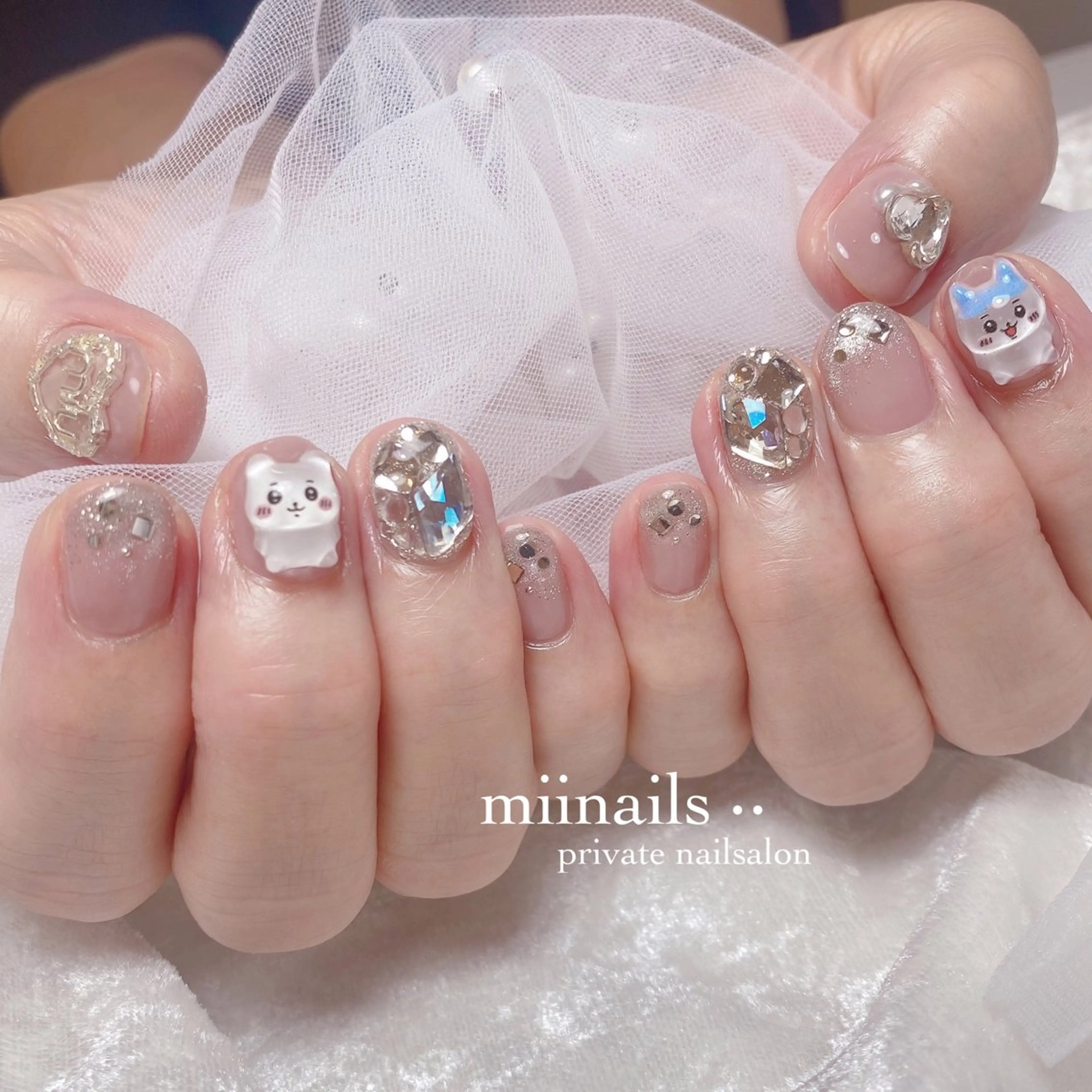 ネイル フレンチネイル 韓国ネイル ワンホンネイル ハンドネイル nailsalon miinailsのネイルデザイン