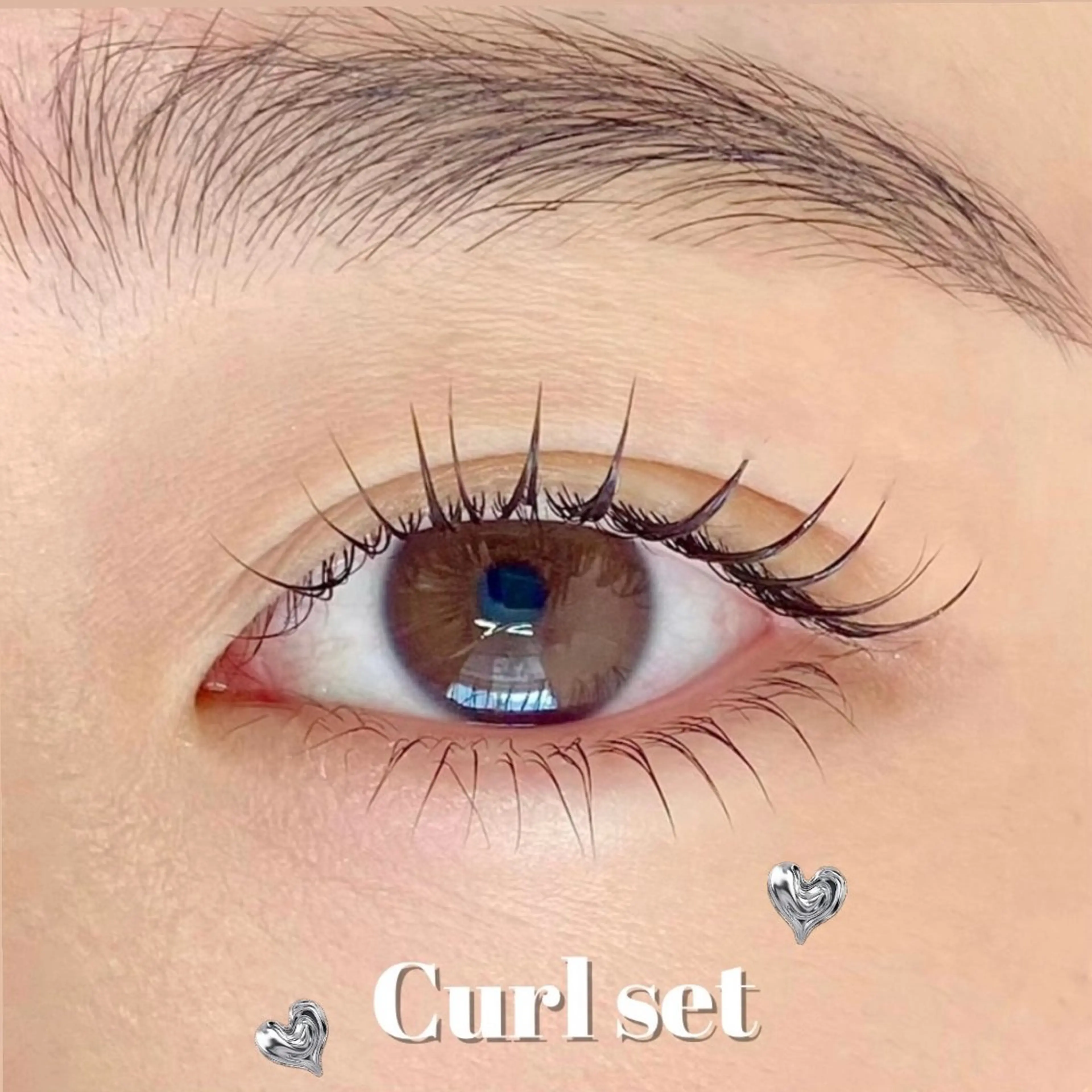 マツエク・マツパ 束感まつ毛 Cカール ナチュラル 下まつげエクステ 一重×まつ毛パーマ マツパ meg .のマツエク・マツパデザイン