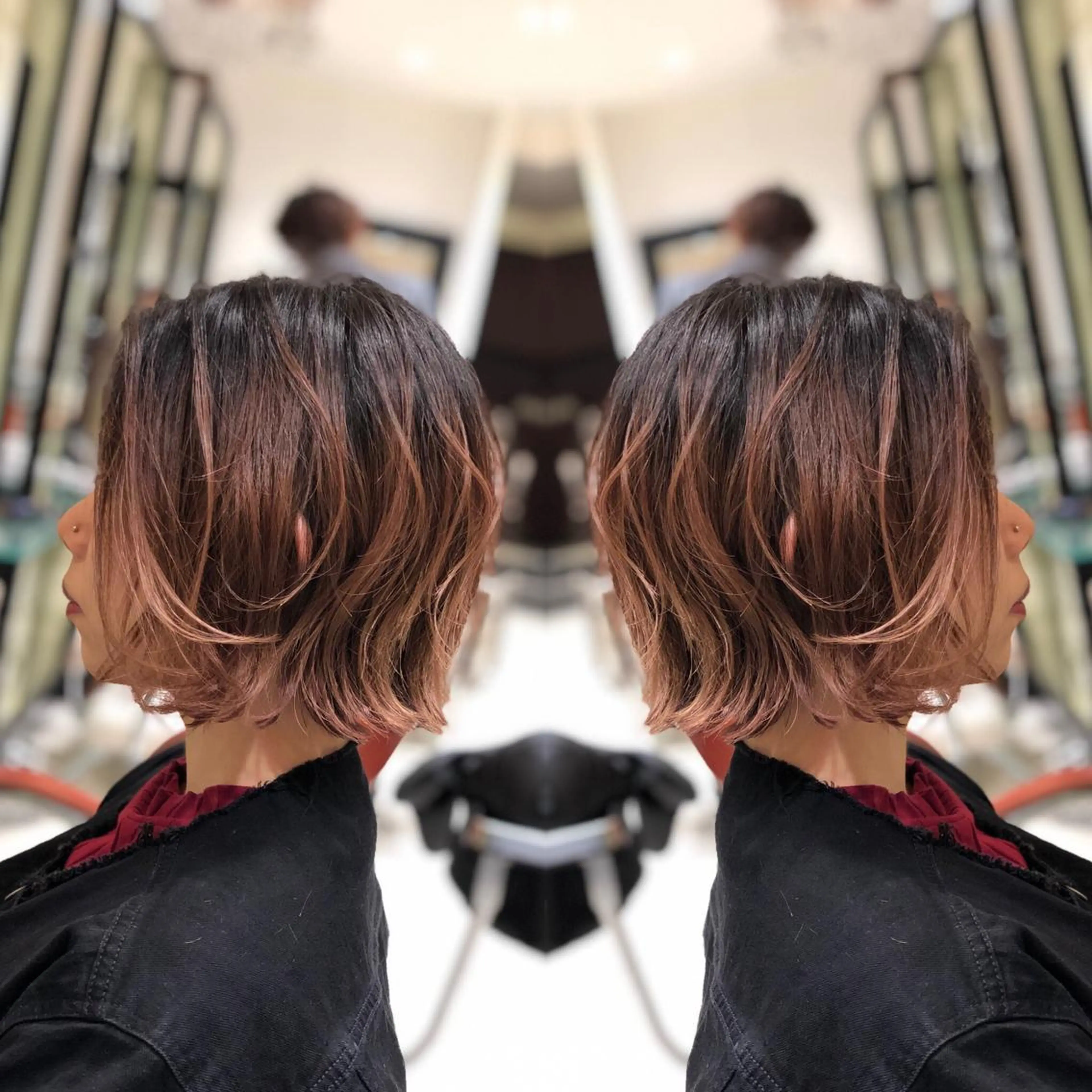 ショート カット ヘアカラー Y Uのヘアスタイル