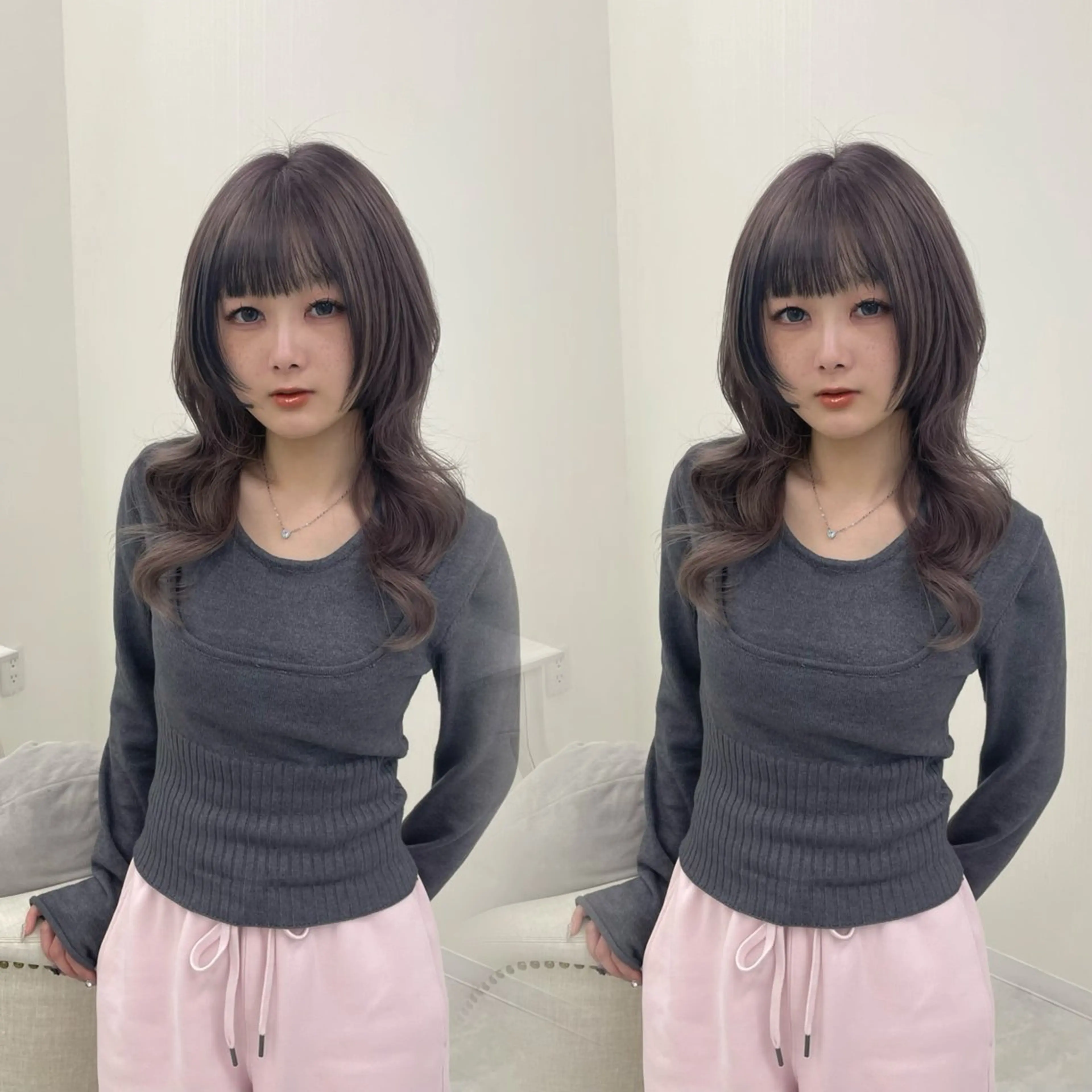 カラー グレージュ ラベンダーカラー ラベンダーグレージュ ラベンダーグレー ヘアカラー トリートメント 髪質改善矯正/カラー /吉祥寺 mariのヘアスタイル