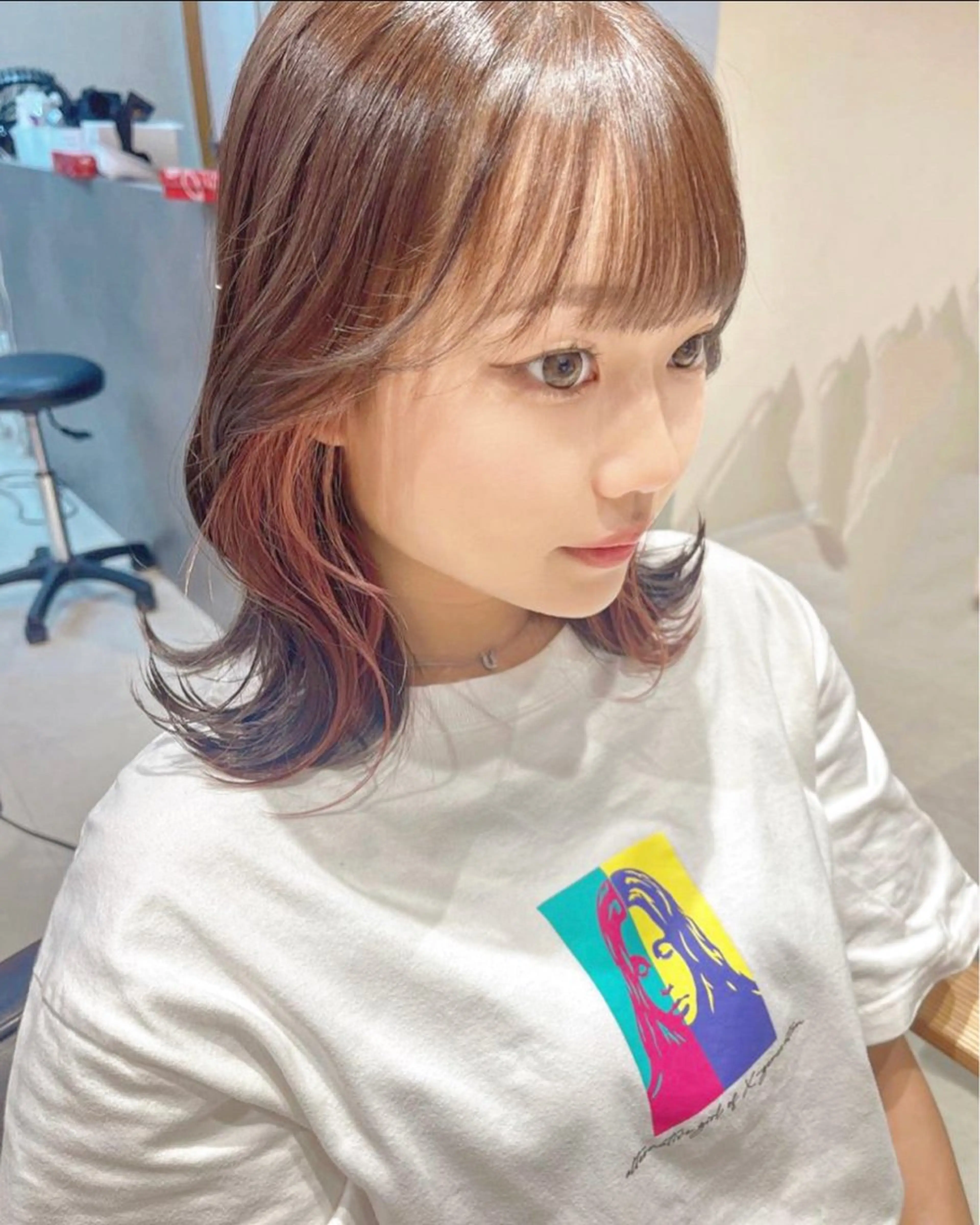 💗ワンポイントに💗高発色インナーカラー＋うるつやAujuaトリートメントの写真