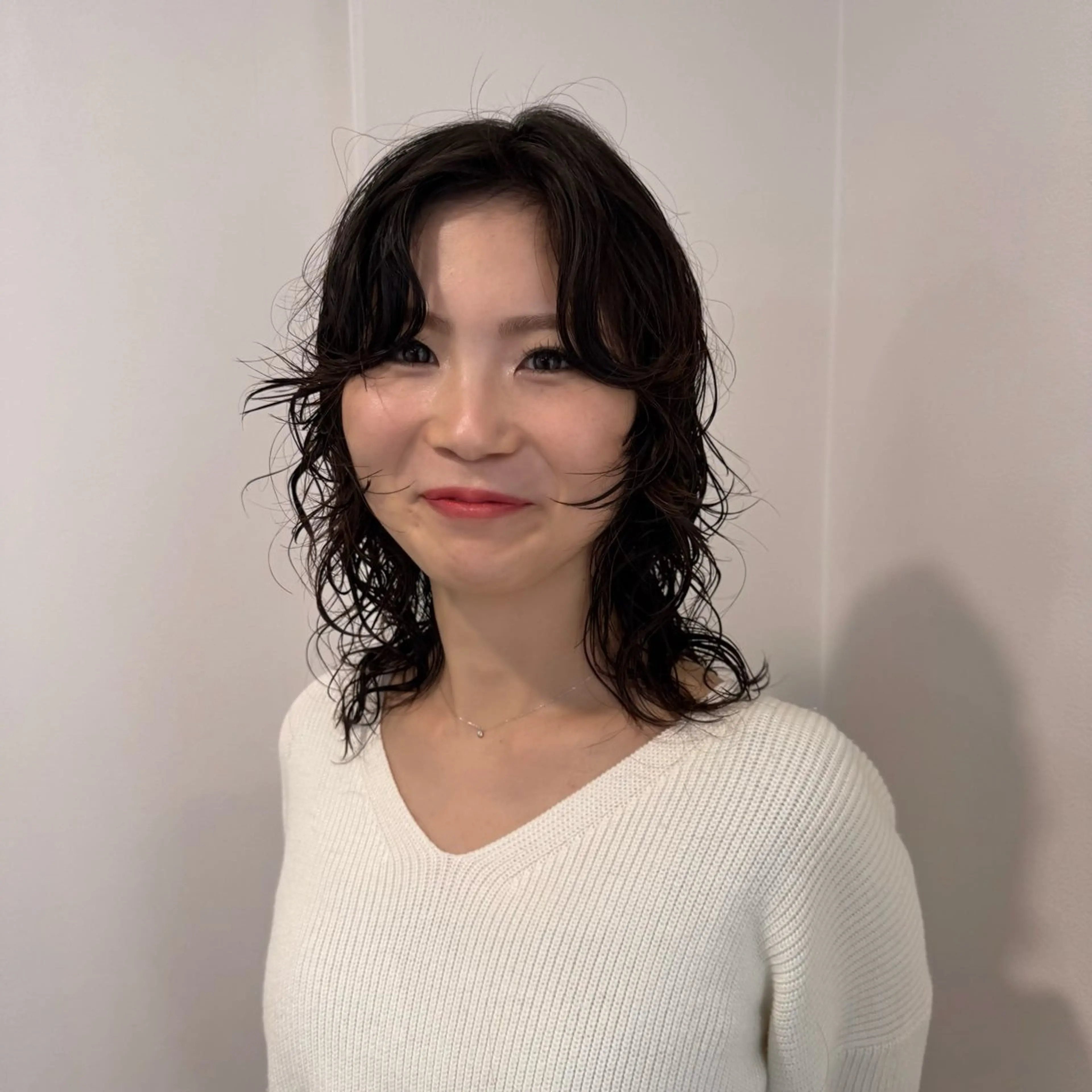 ミディアム パーマ カット パーマ パーマモデル募集中 渥美翔人のヘアスタイル