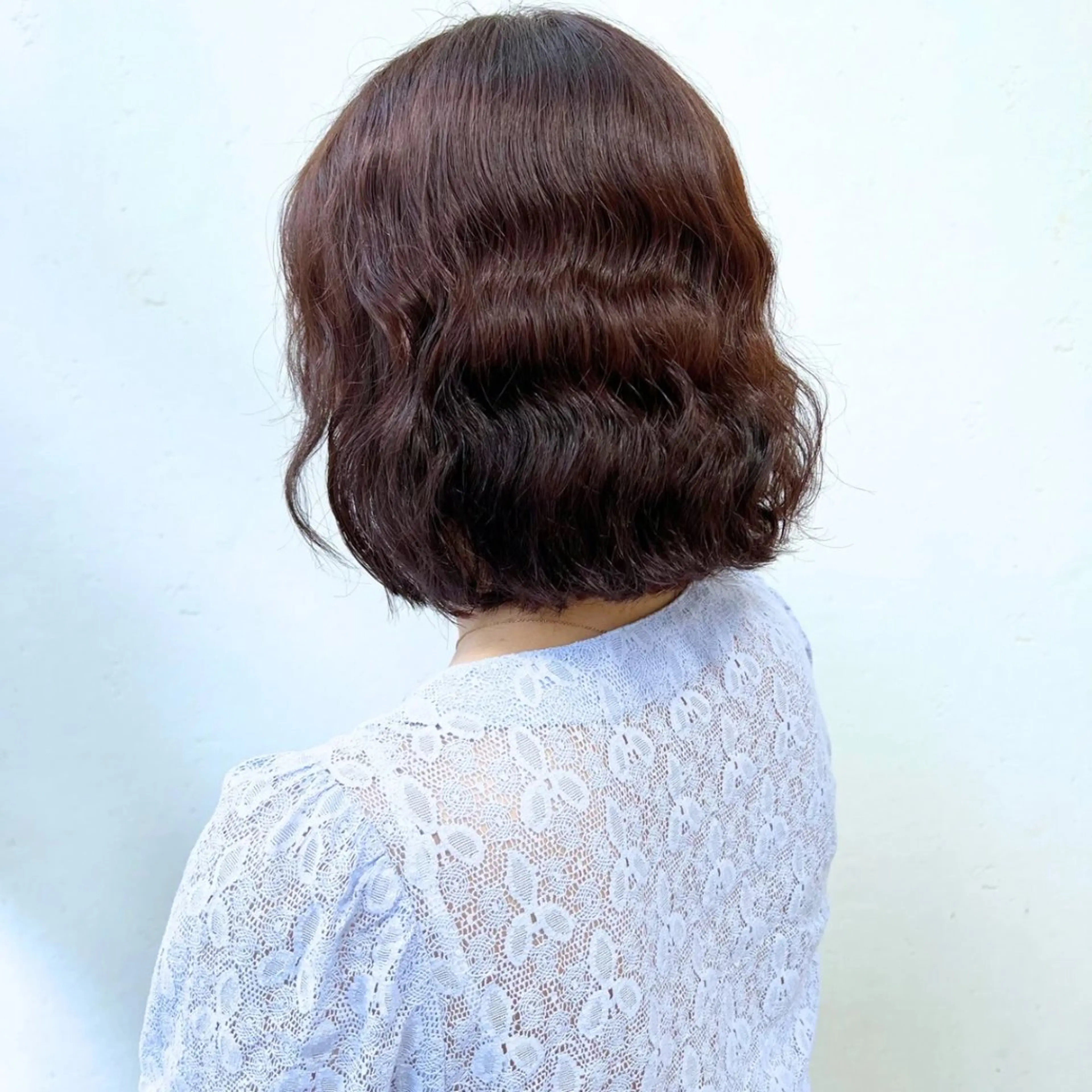 ミディアム ミディアムパーマ ボブ コテ巻き風パーマ SHONOのヘアスタイル