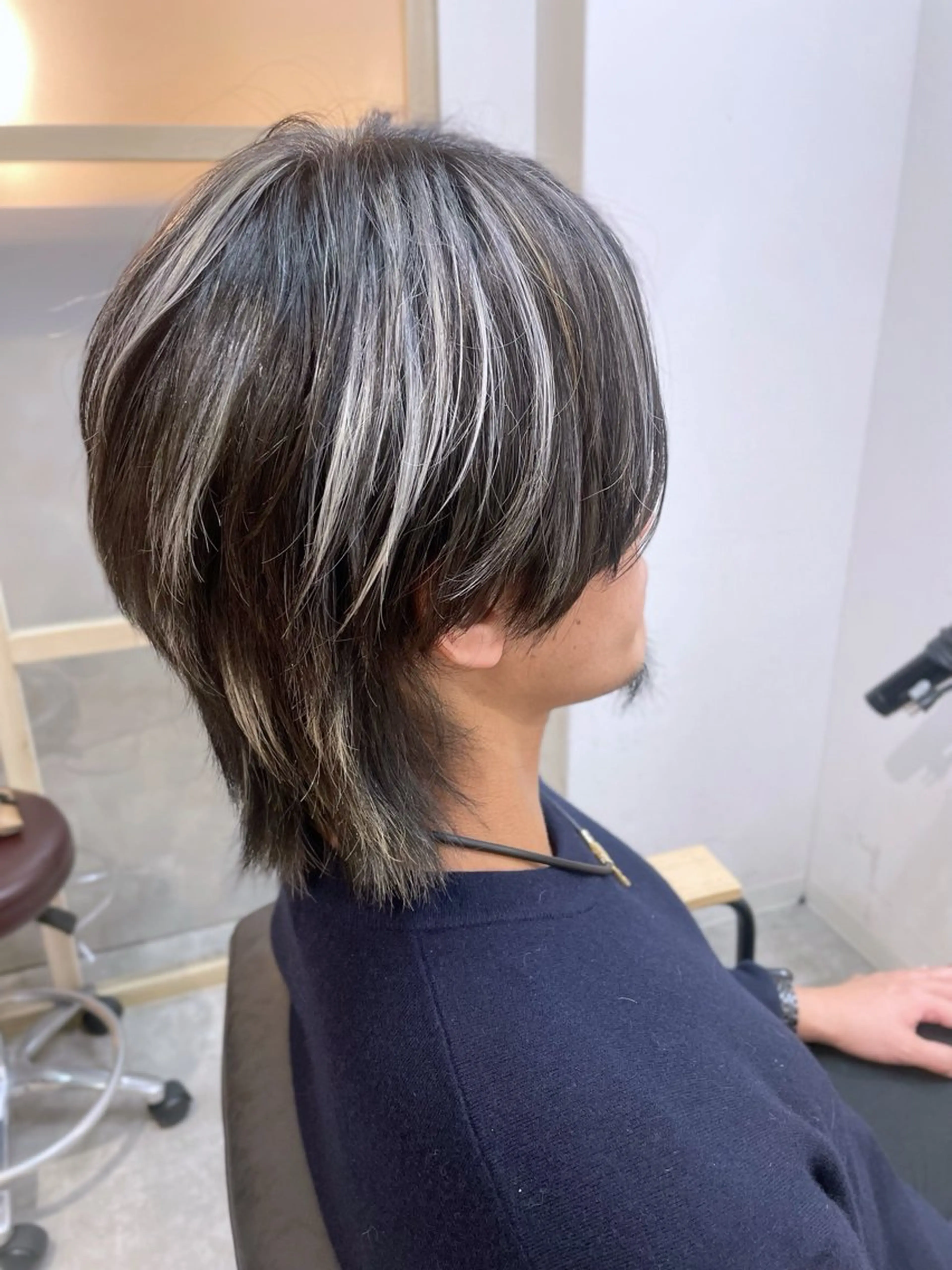 ミディアム カラー メンズ ☁️ケアブリーチ￤ ウルフ￤Shioriのヘアスタイル