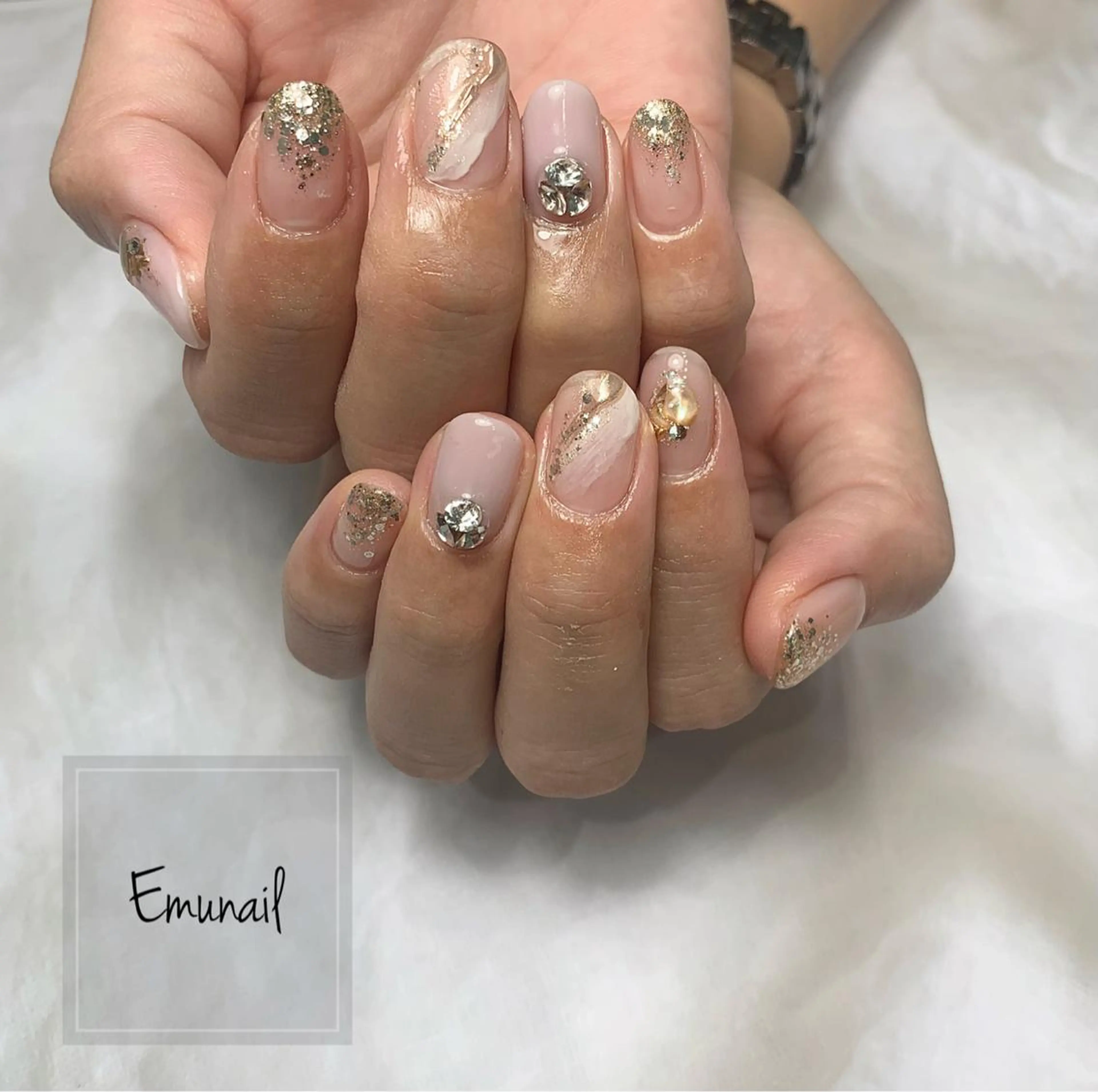 ネイル ストーンネイル ハンドネイル Emu Nailのネイルデザイン