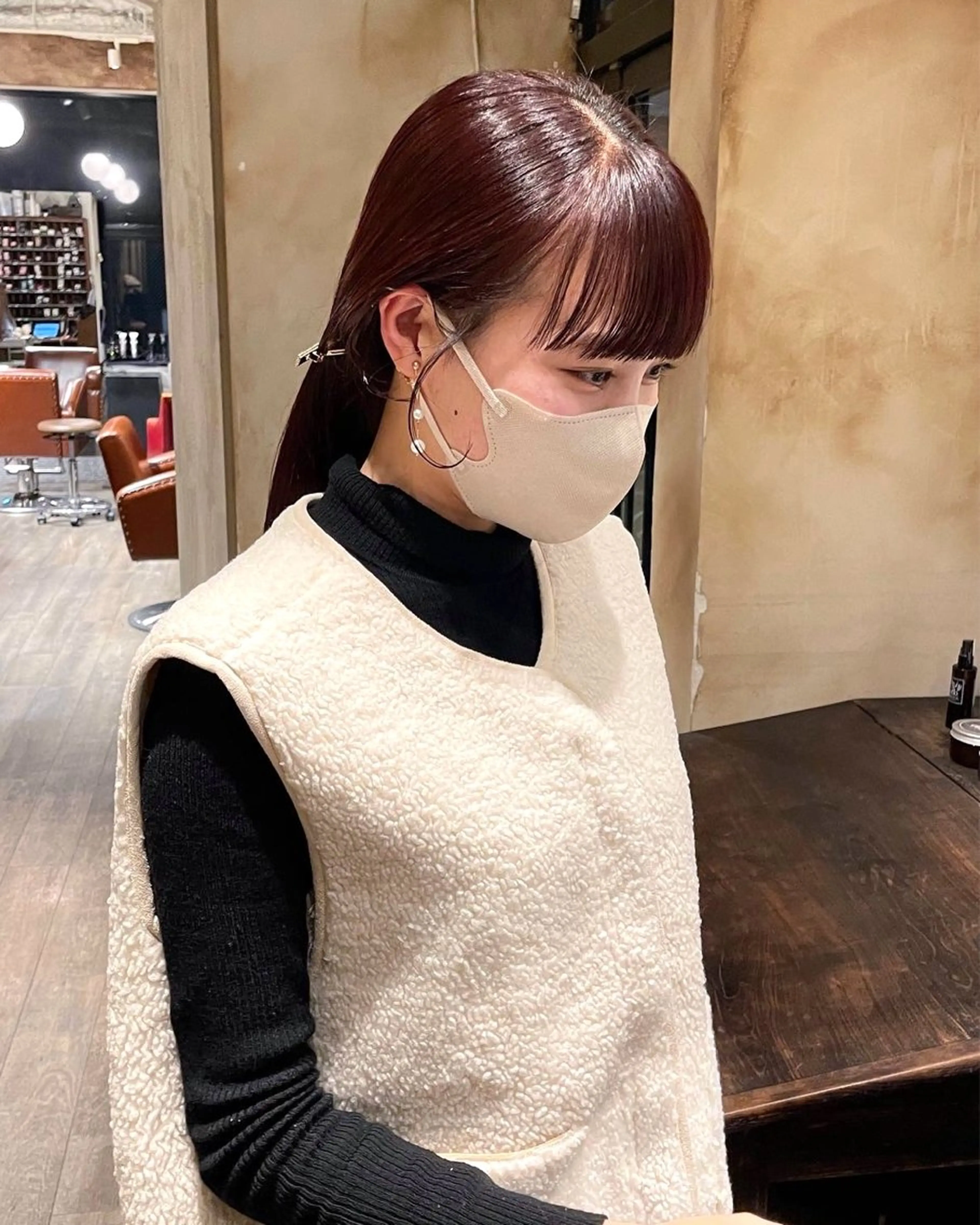 ロング カラー ブリーチ ブリーチなしカラー レッドカラー Zina難波/ 韓国ヘア🐰mikuのヘアスタイル