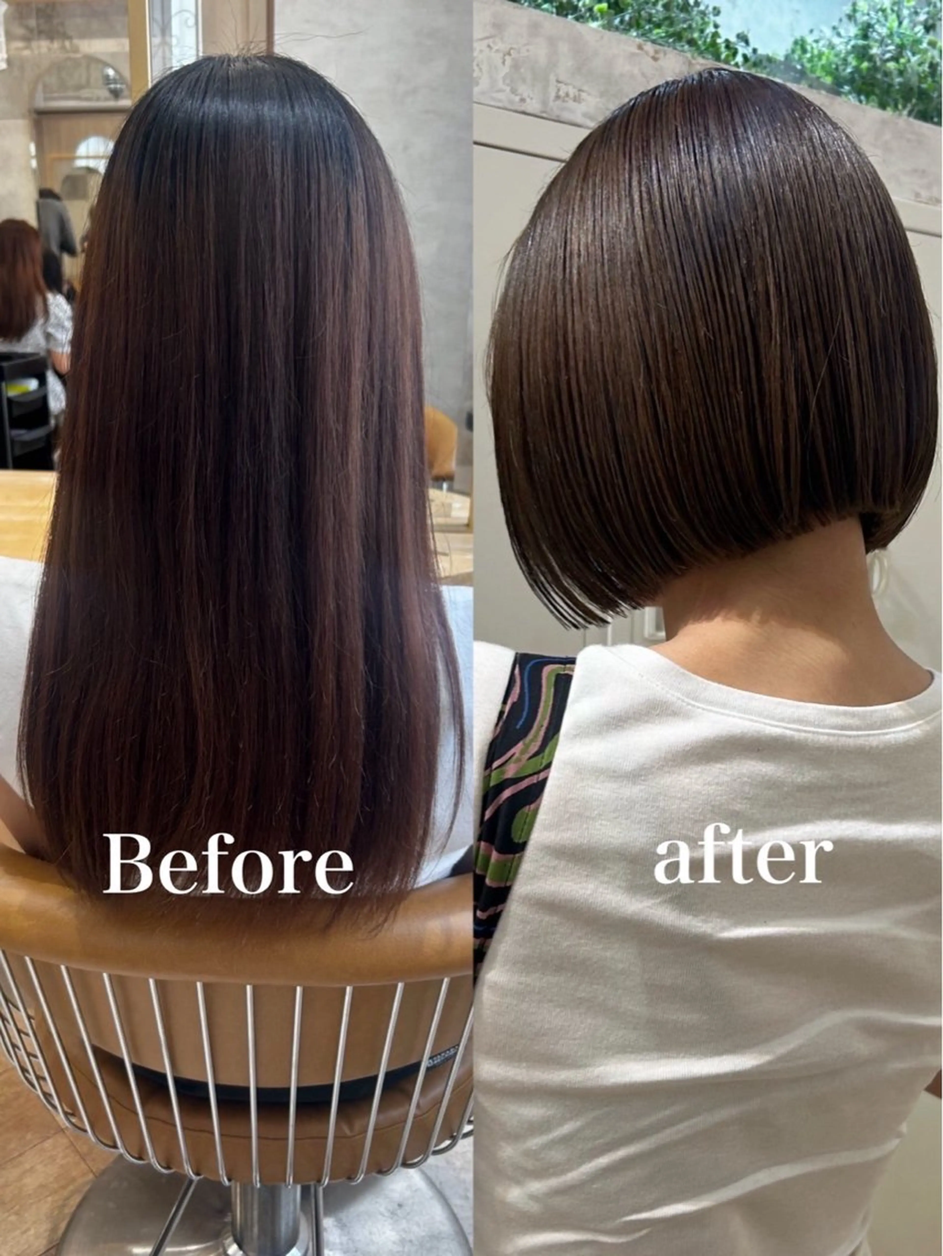 ミディアム カット ヘアカラー トリートメント Lond alxeiaのヘアスタイル