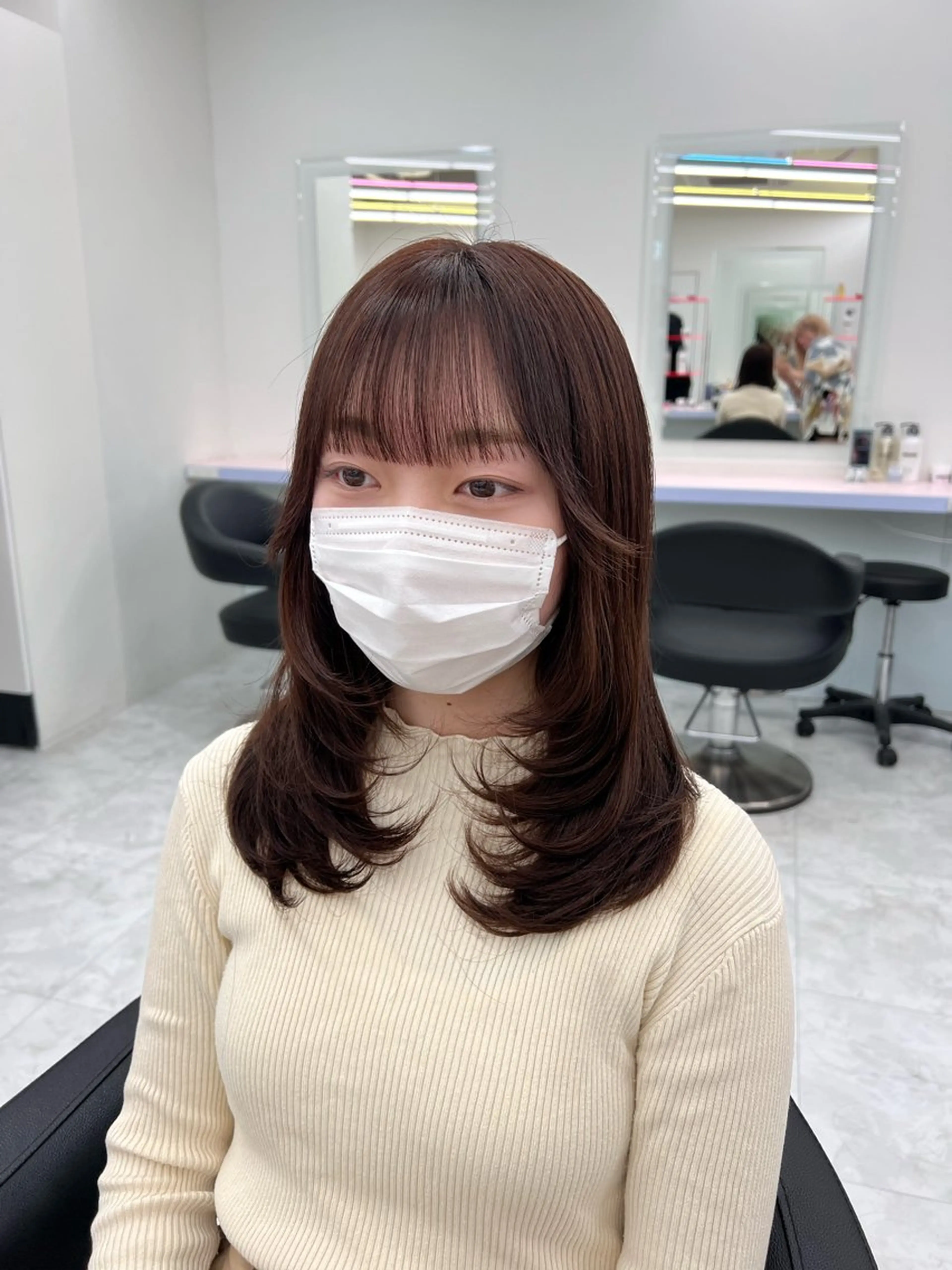 セミロング カラー 💖札幌カラー 指名No.1💖玲奈のヘアスタイル