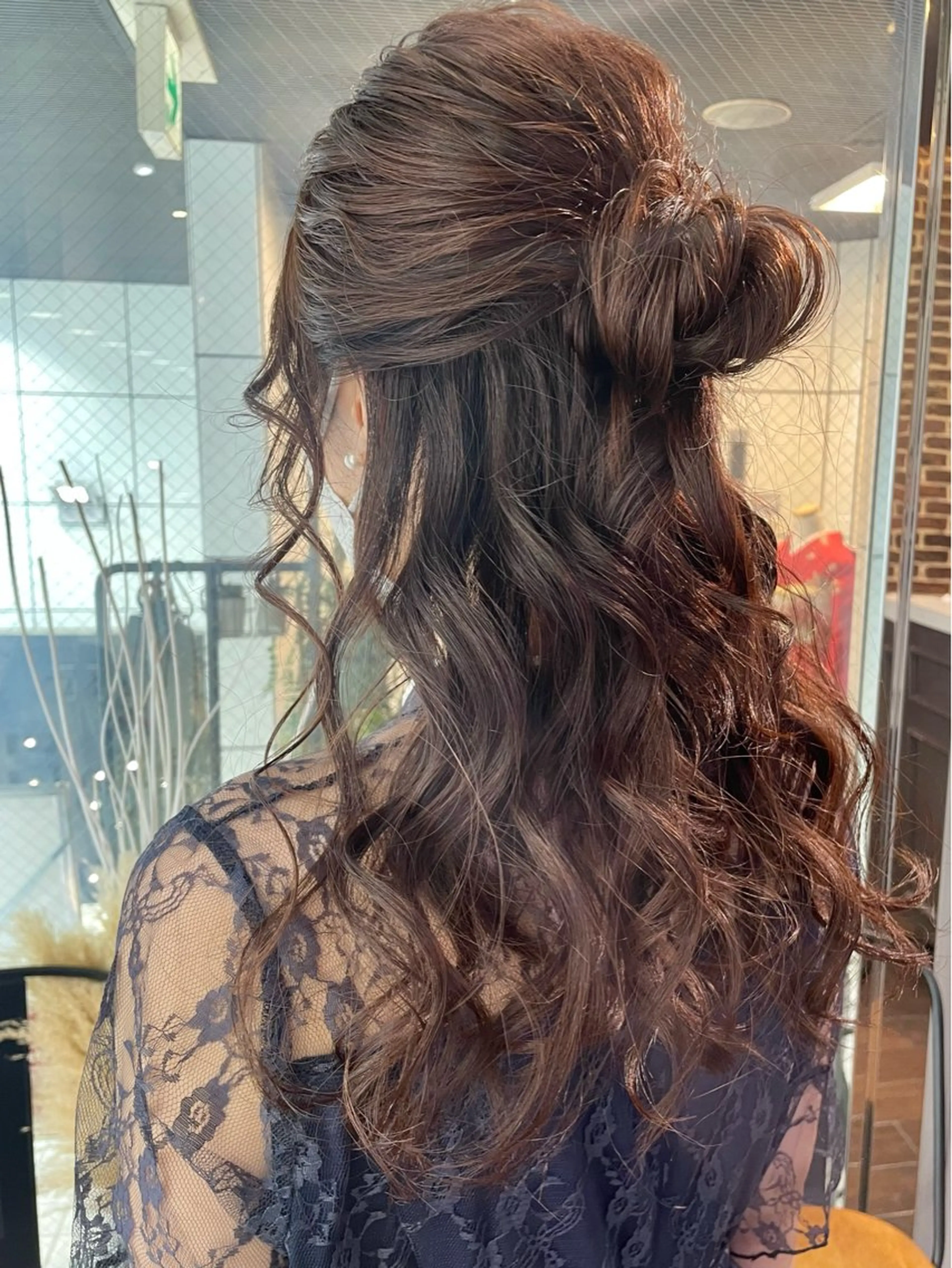 ヘアアレンジ ハーフアップ ヘアセット カットパーマ 🌀あさみのヘアスタイル