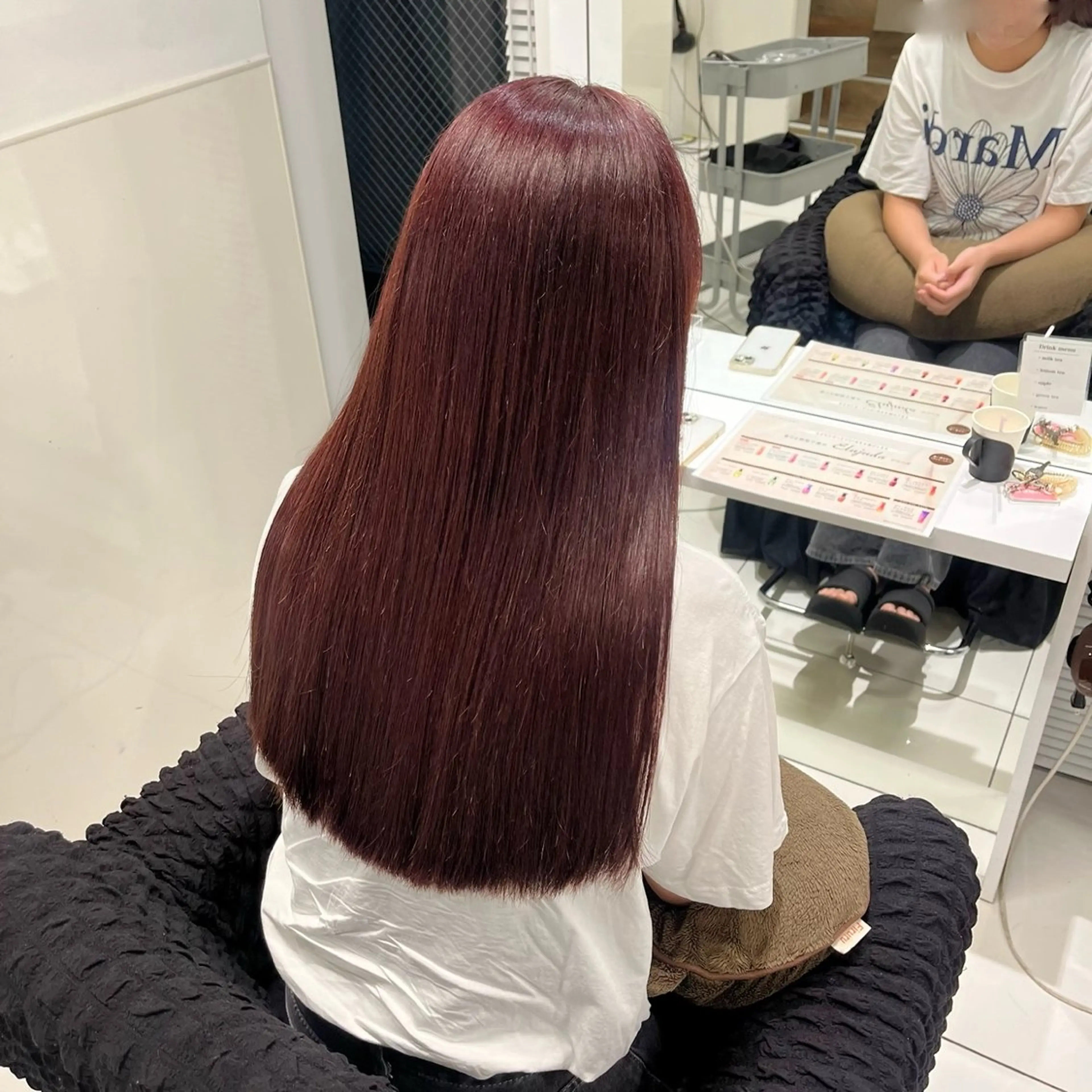 ロング カラー ブリーチ 透明感カラー ダブルカラー ブリーチなしカラー ピンクカラー riko/レイヤー カット/ヘアセットのヘアスタイル