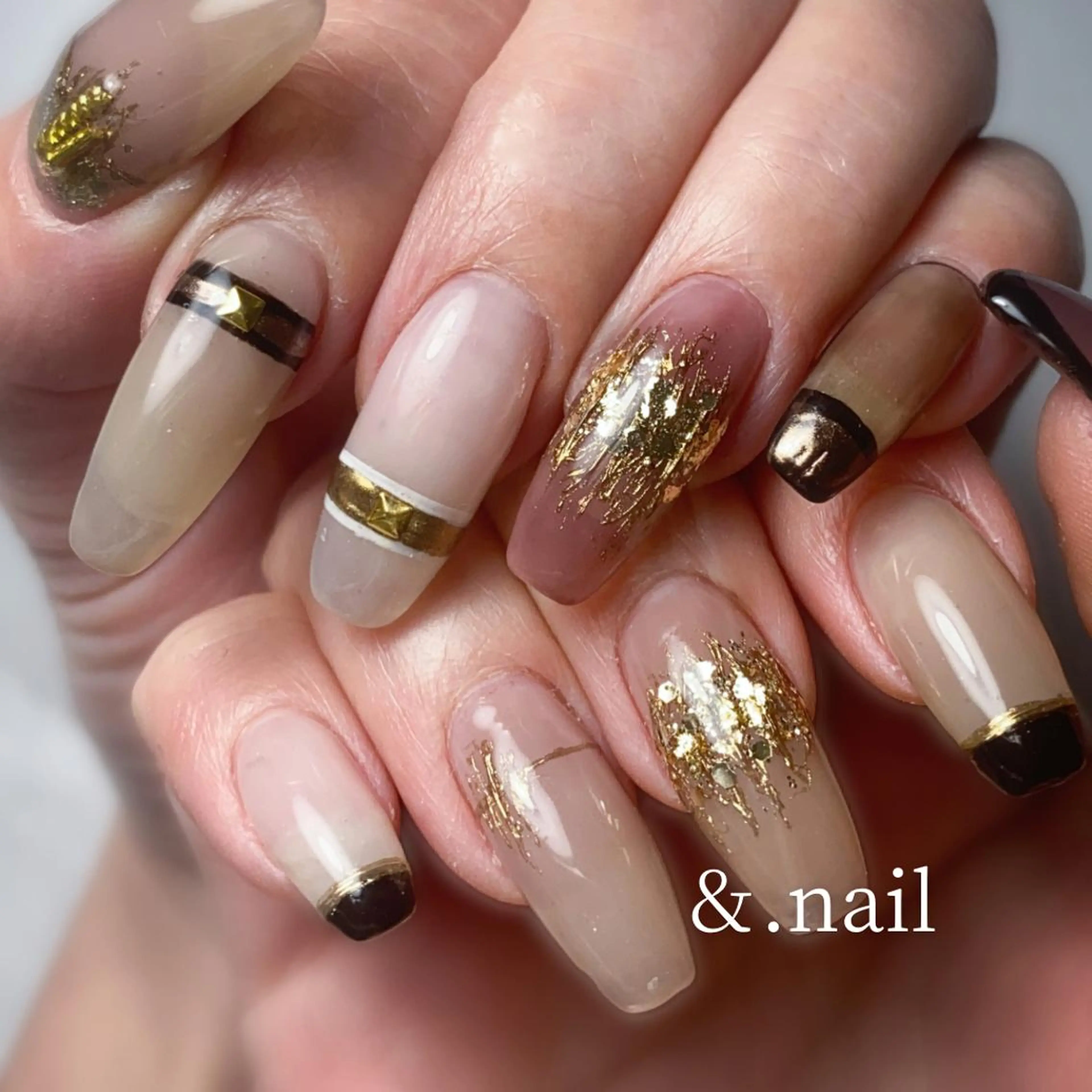 ネイル ハンドネイル &.nail/ ニュアンス/持込み可のネイルデザイン