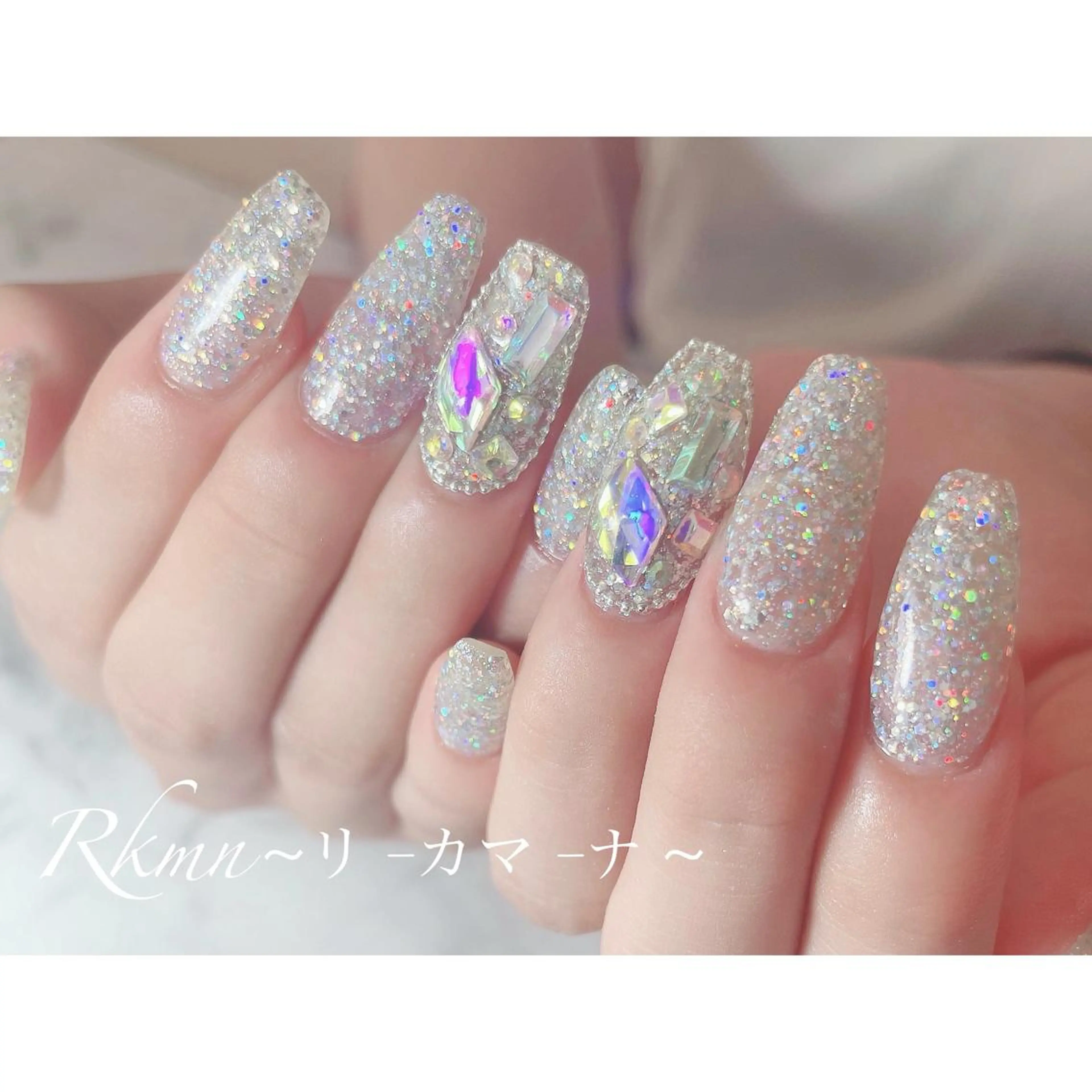 ネイル アートネイル フレンチネイル ジェルネイル グラデーション ラメ(グリッター) ハンドネイル フットネイル ハンドケア Rkmn ~リ-カマ-ナ~のネイルデザイン