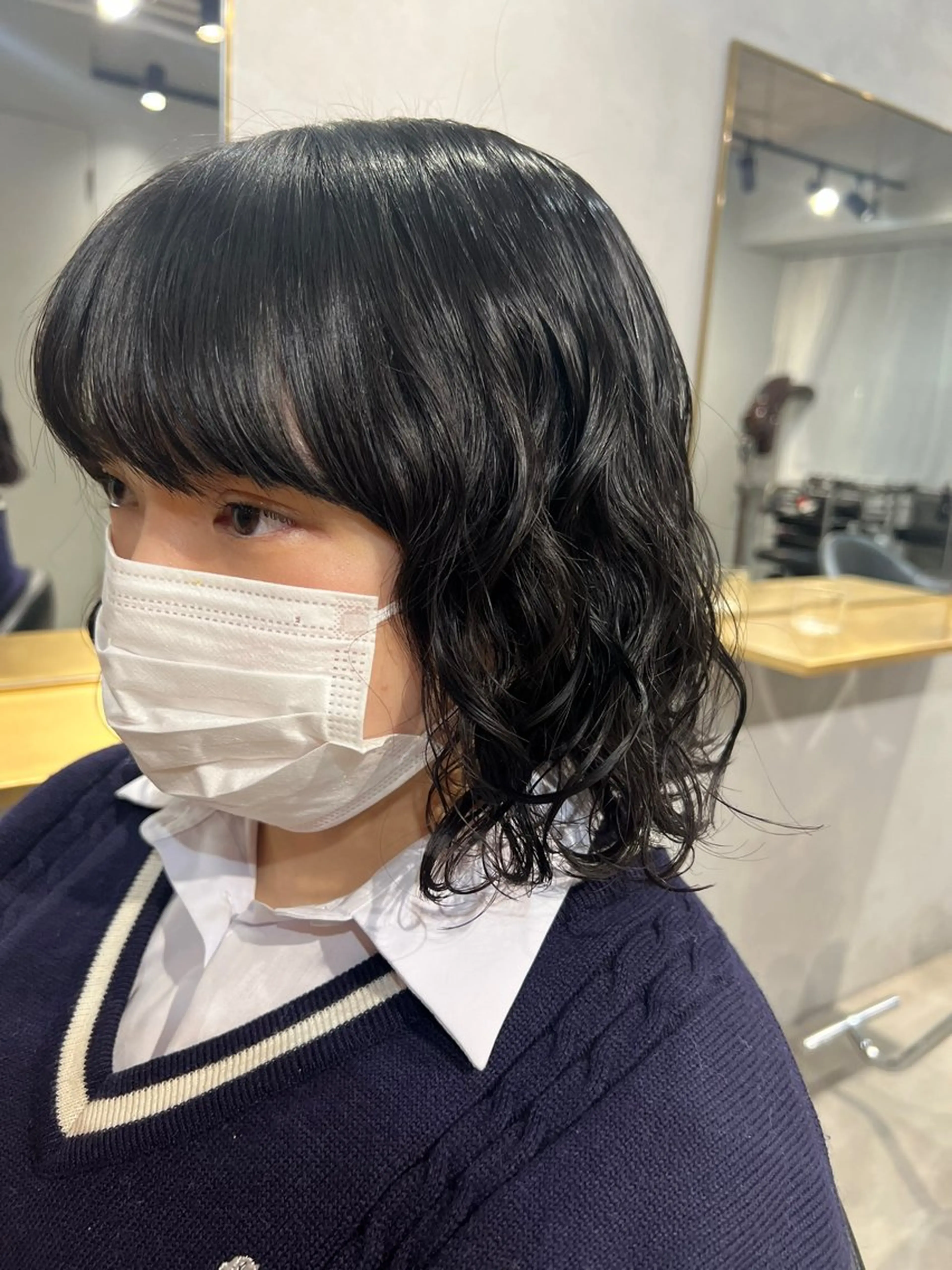 ミディアム カット パーマ トリートメント デジタルパーマ/ ウェーブパーマ/神野のヘアスタイル