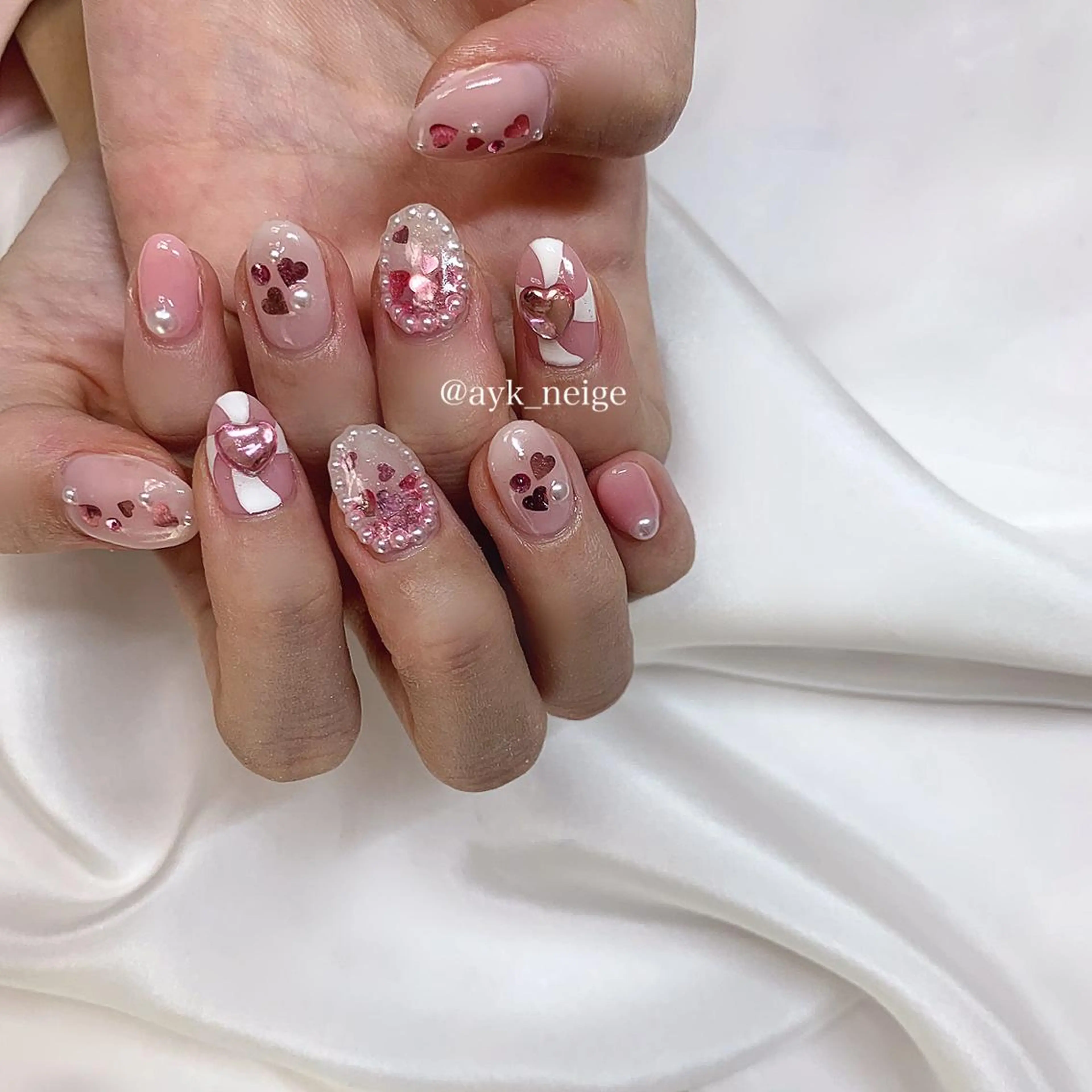 ネイル 韓国ネイル ニュアンスネイル 冬ネイル n'eige nail所属・大谷 綾香のネイルデザイン