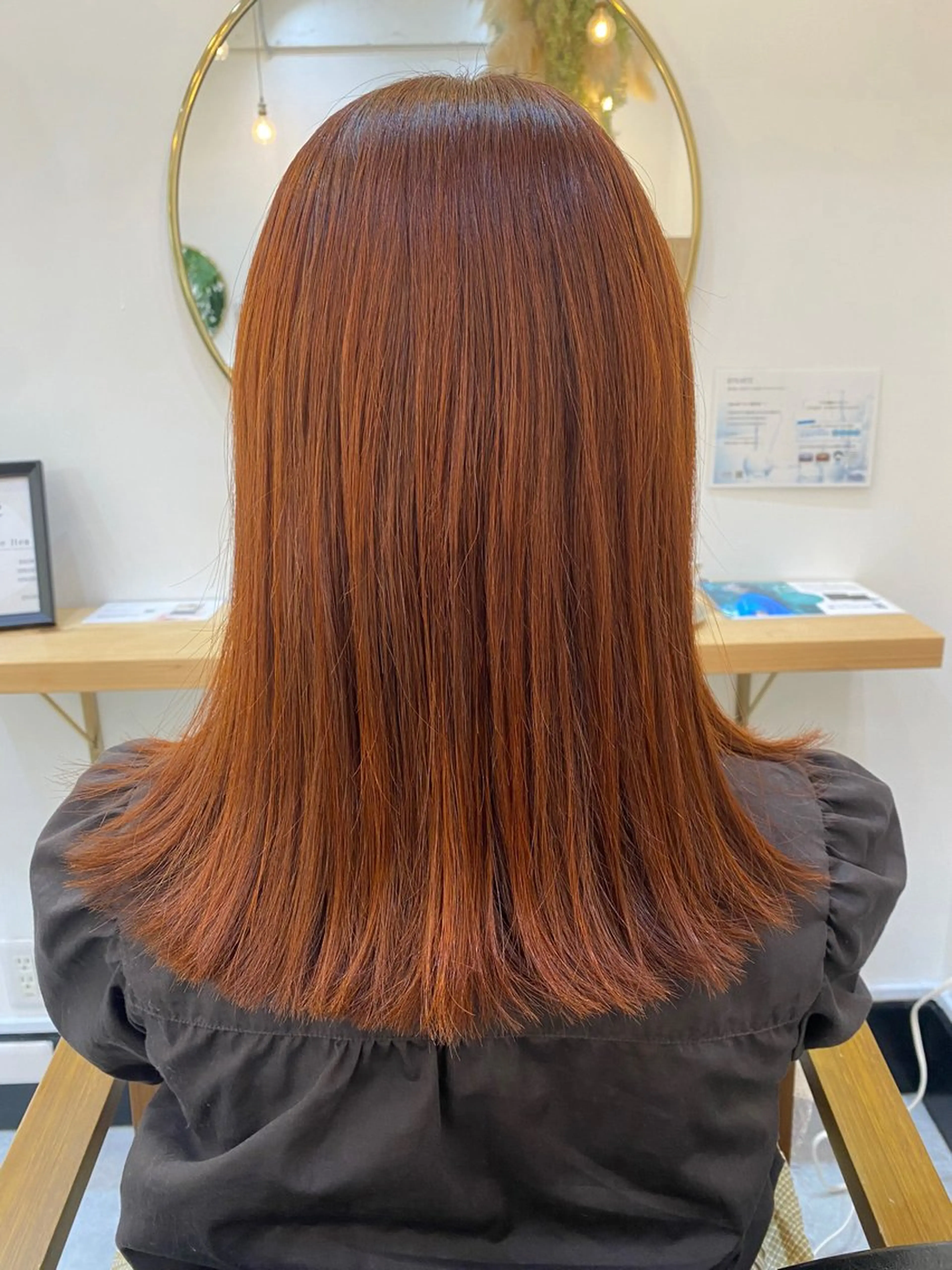 セミロング カラー オレンジ 外ハネヘア カット ヘアカラー トリートメント ヘッドスパ CARICIA🌱 masaeのヘアスタイル