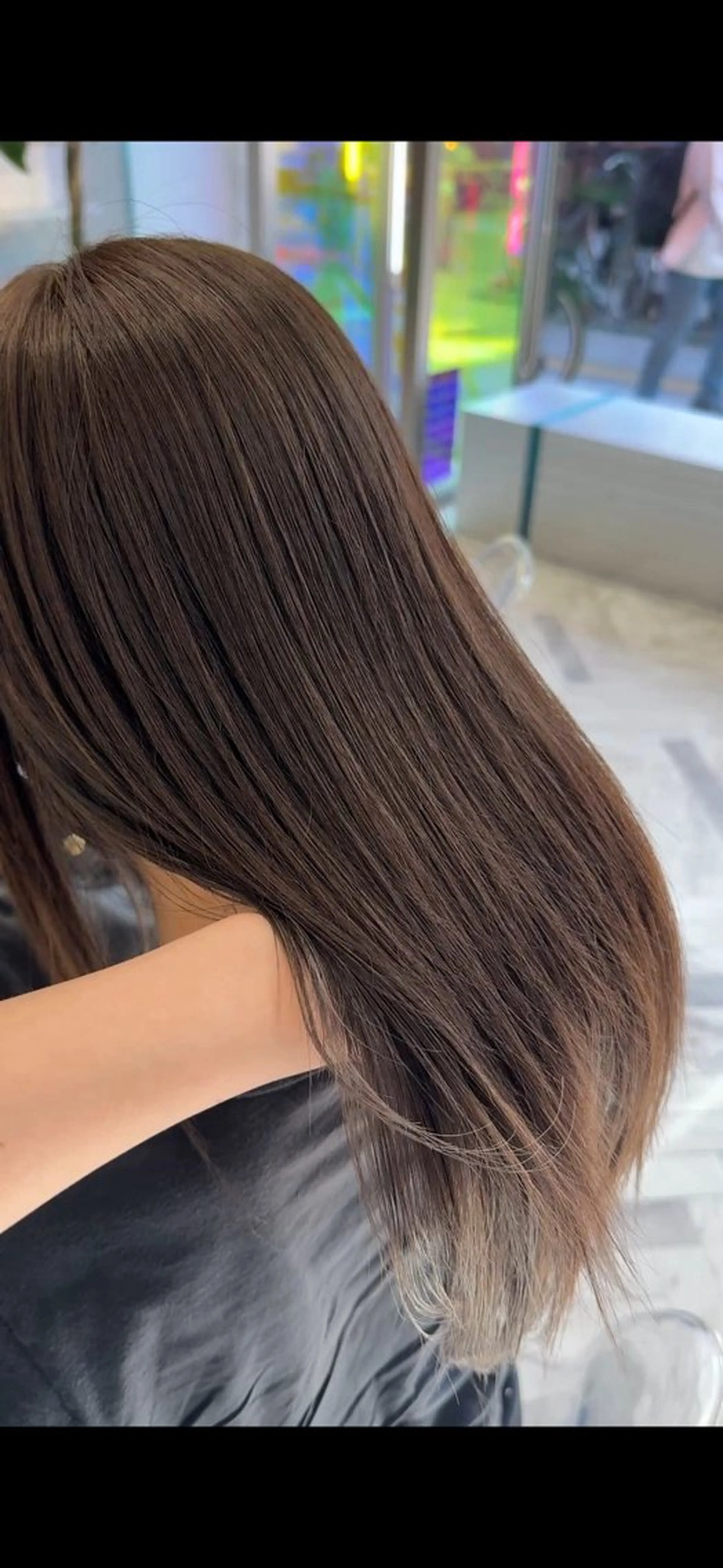 ロング ボブ 髪質改善 韓国風ヘア レイヤーカット 縮毛矯正 酸性ストレート /ハイトーン/つばさのヘアスタイル