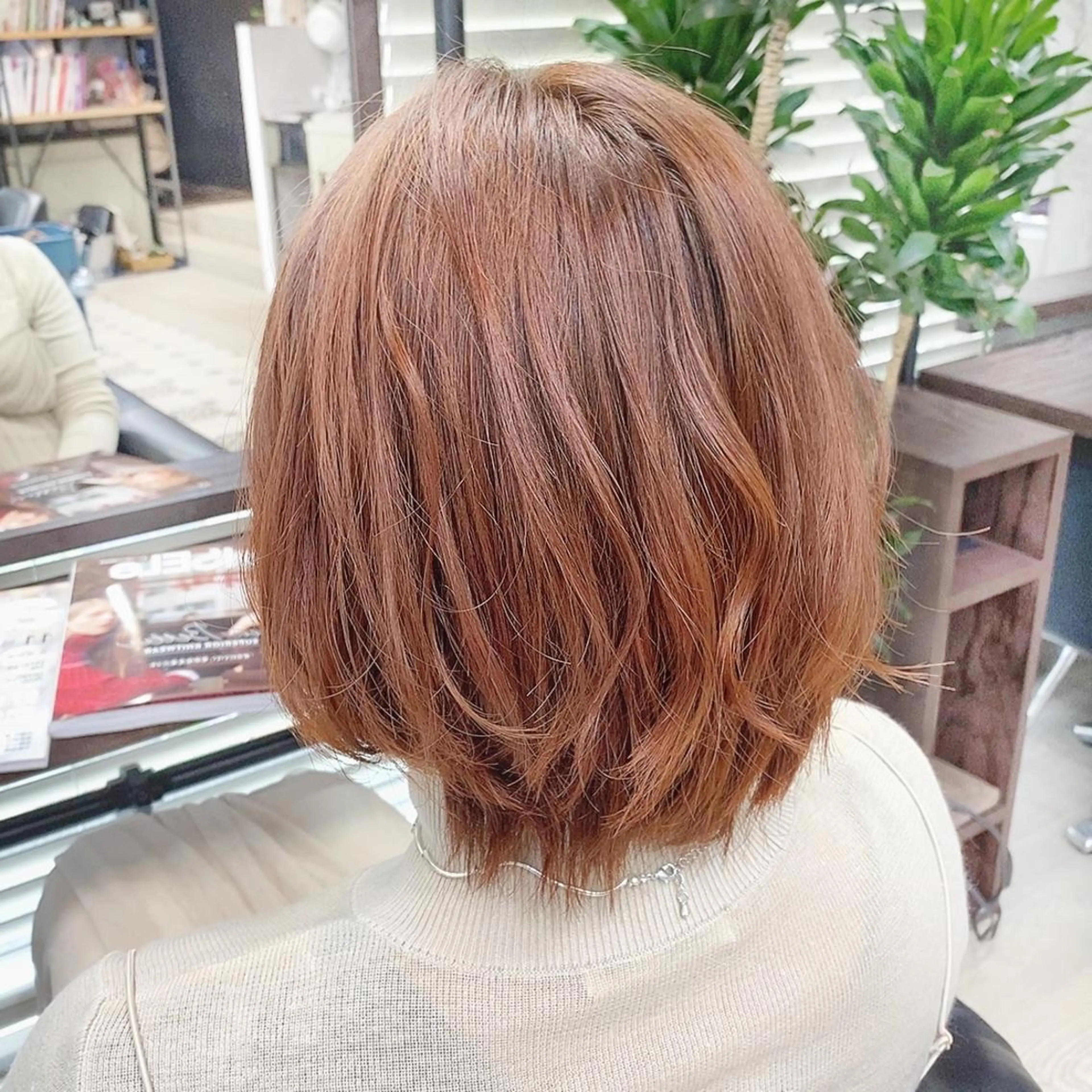 ショート カラー オレンジ ボブ 韓国ヘア☁️ mitsukiのヘアスタイル