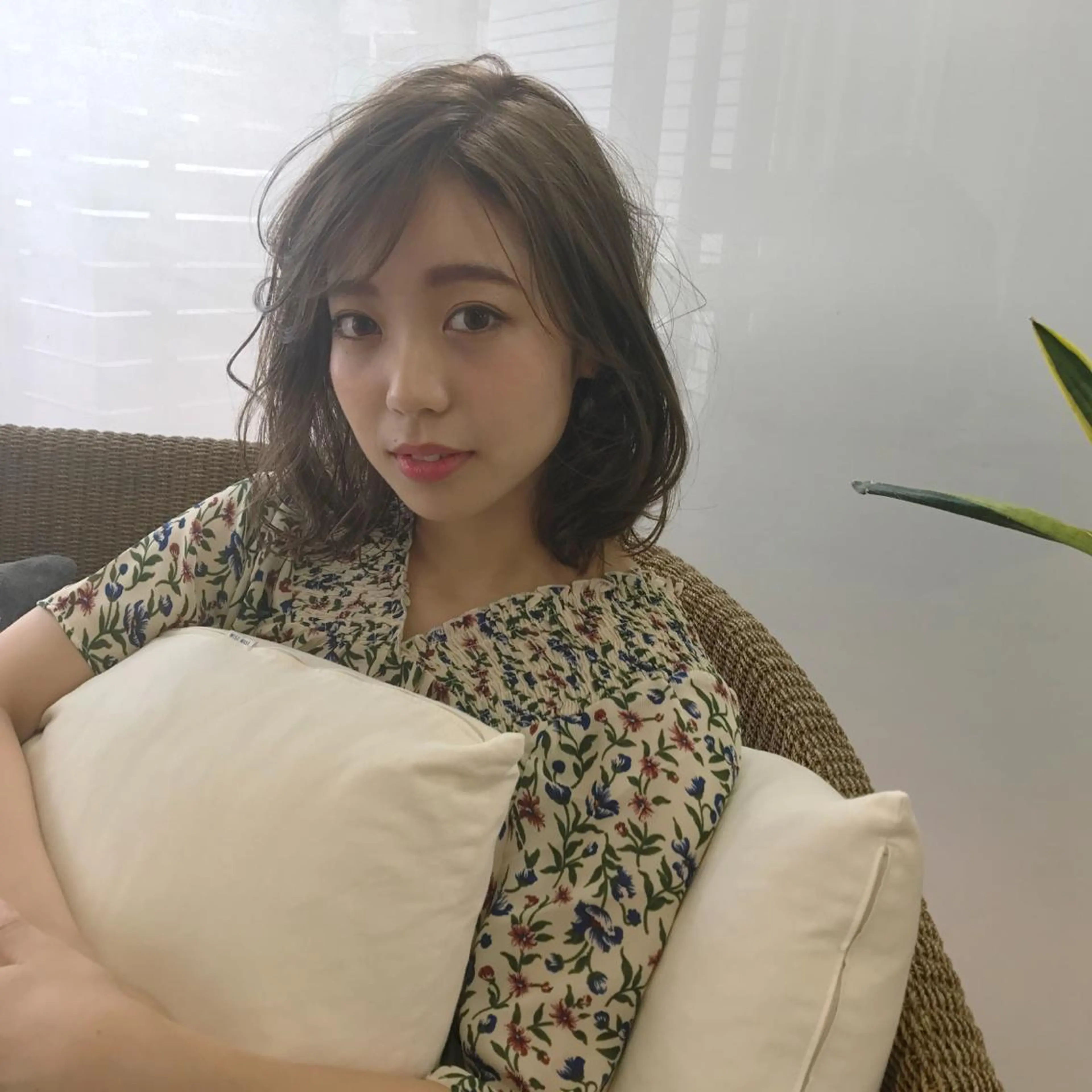 ミディアム カラー パーマ 日比 貴大/ minim hairのヘアスタイル