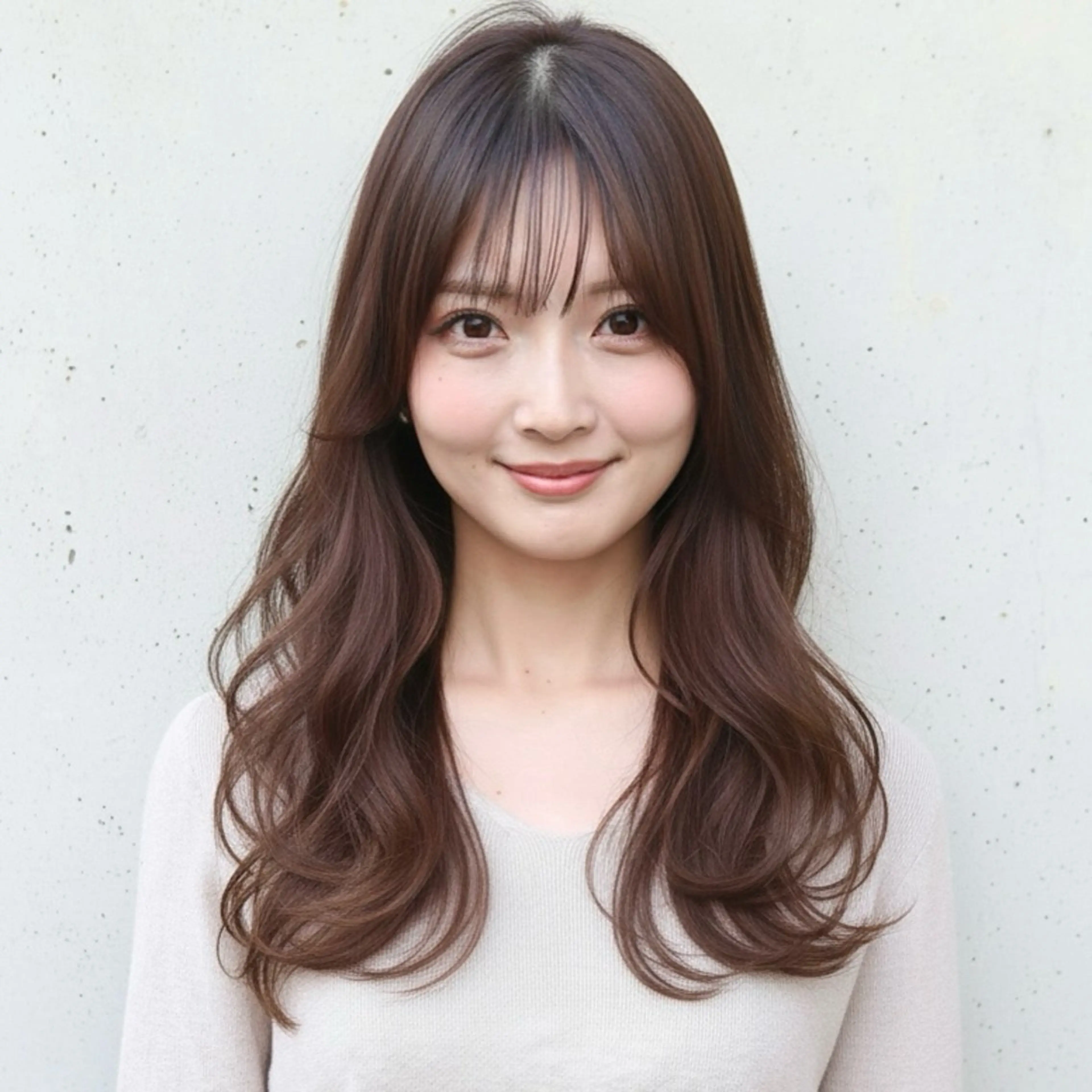 セミロング カット ヘアカラー ハッシュカット 田窪珠妃のヘアスタイル