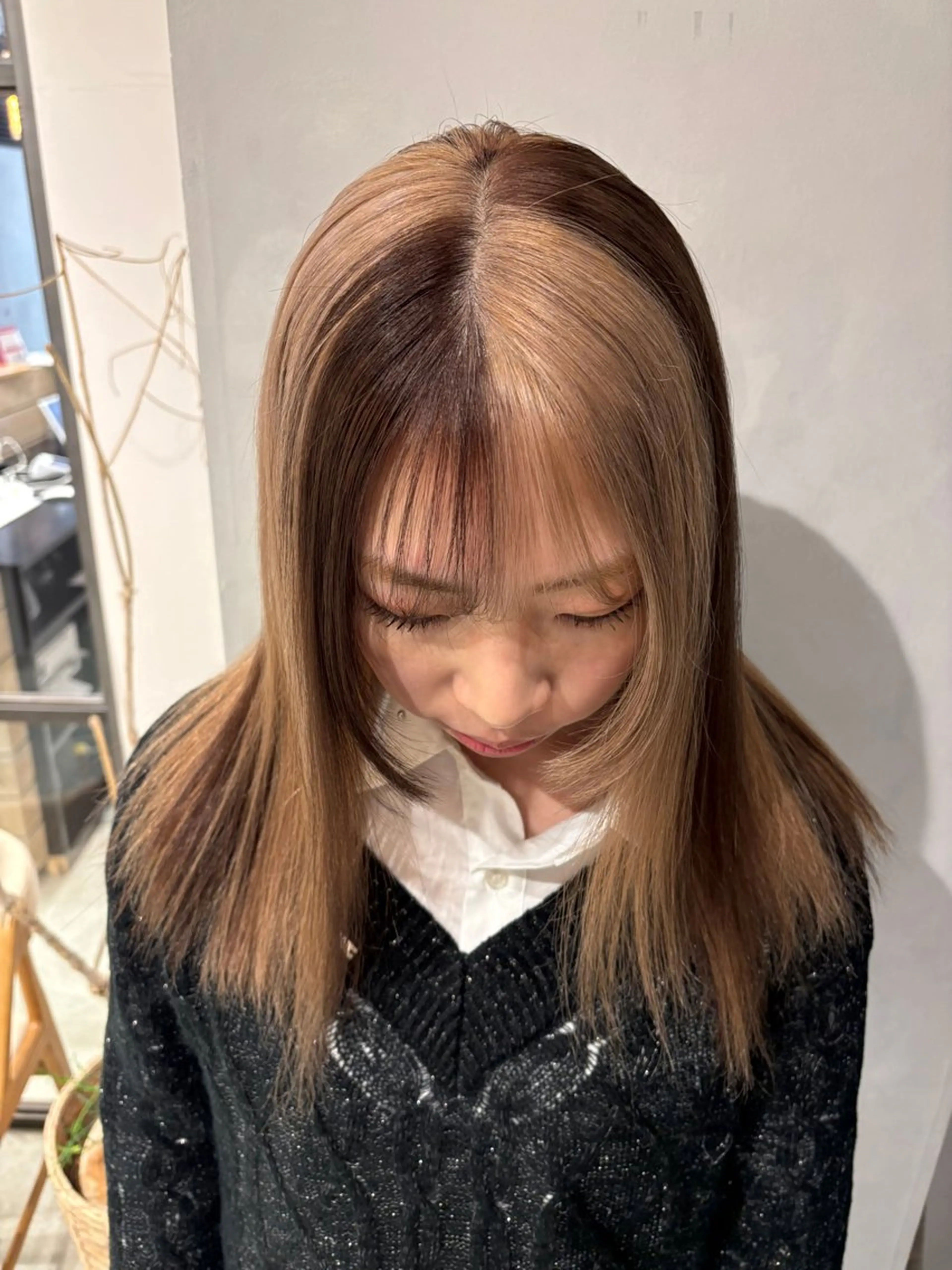 セミロング ヘアカラー 渋谷ハイトーン/ デザインカラー阿部のヘアスタイル