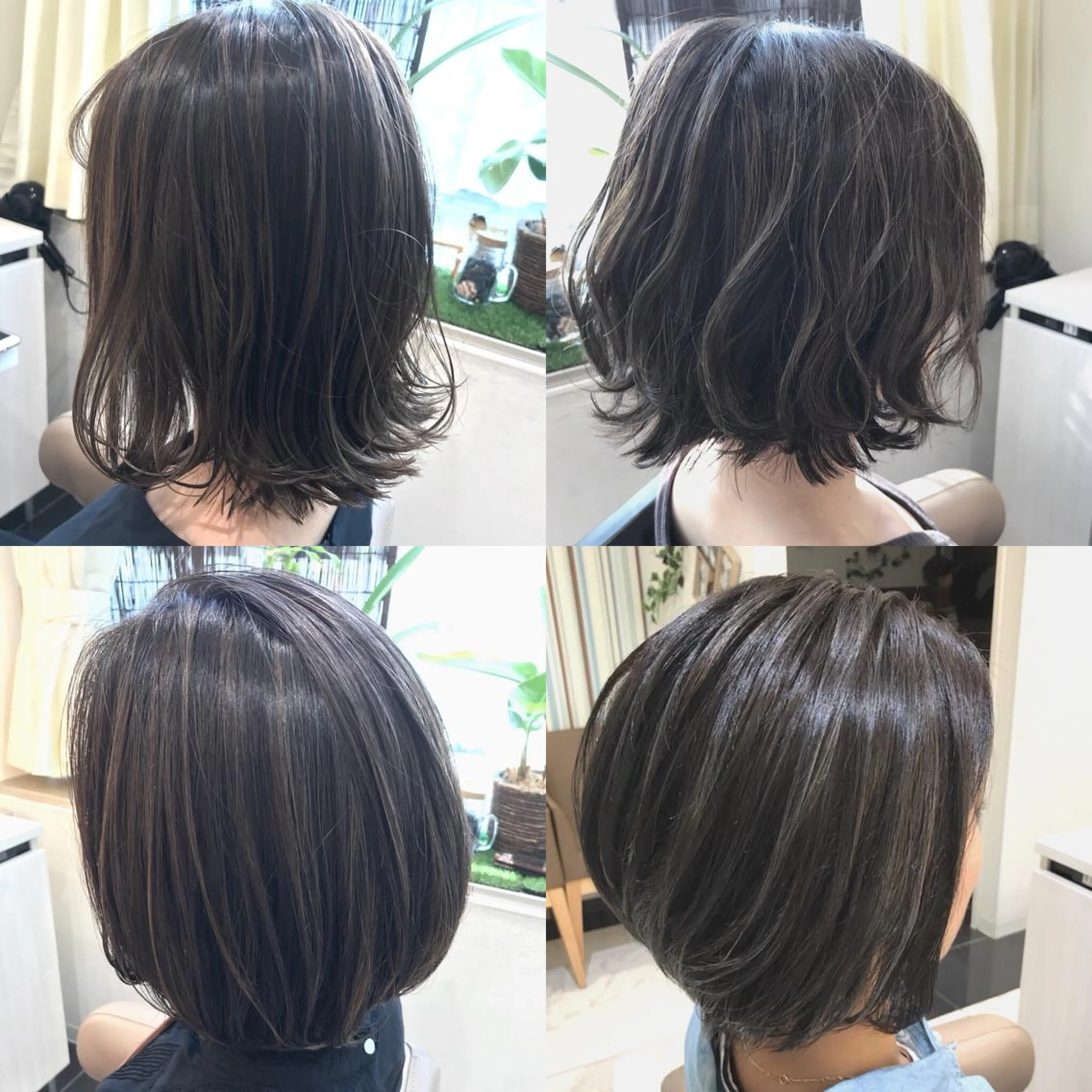 ショート カラー ブルーカラー ブルージュ 透明感カラー ハイライトカラー ボブ カット ヘアカラー 山崎俊輔/髪質改善 /バレイヤージュのヘアスタイル