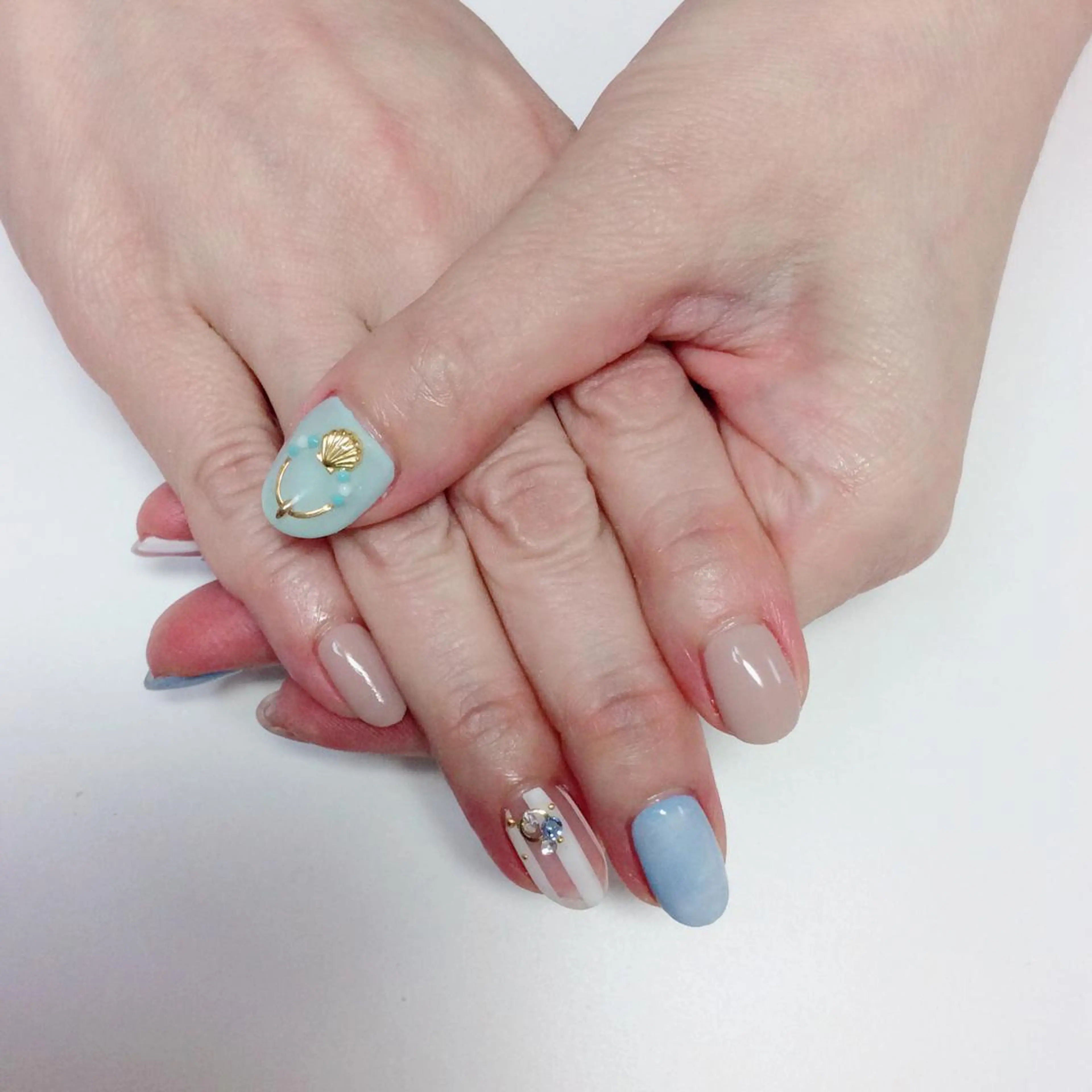 ネイル ブルー 夏ネイル Nail salon Ka pilinaのネイルデザイン