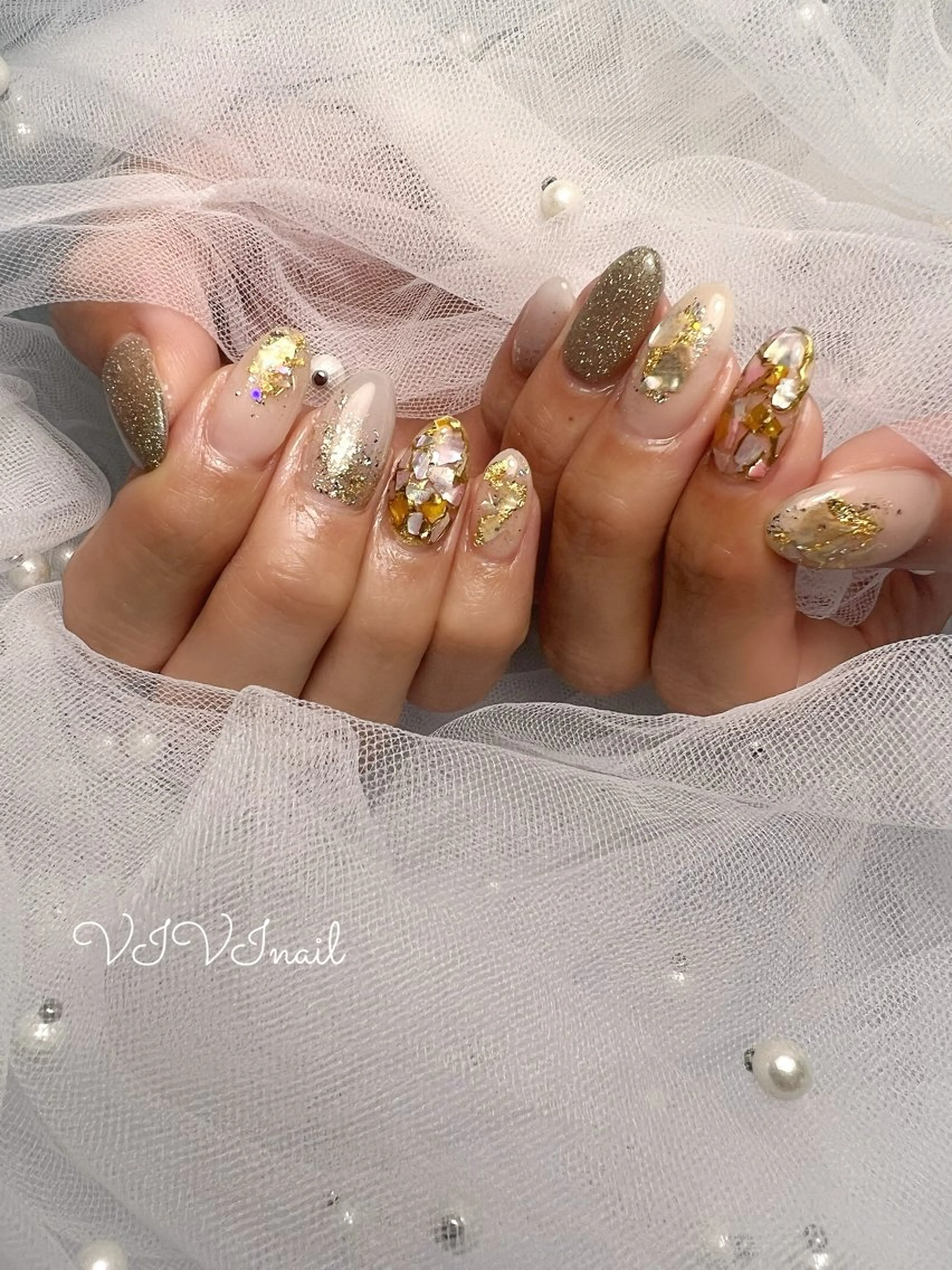 ネイル キラキラネイル ハンドネイル vivi nailのネイルデザイン
