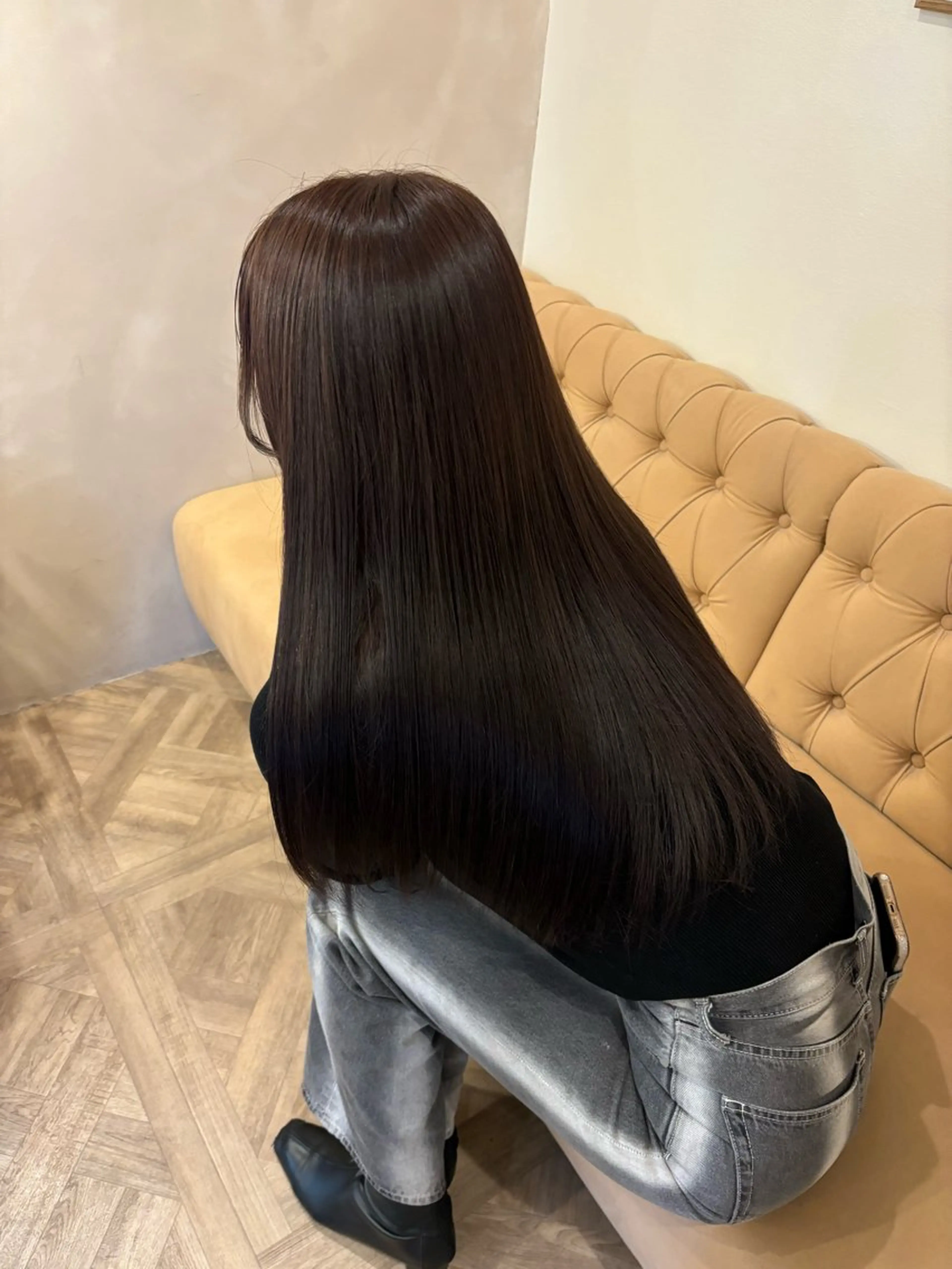 ロング カラー カット ヘアカラー トリートメント ミルクティ/ピンク/ レイヤー/yuriaのヘアスタイル