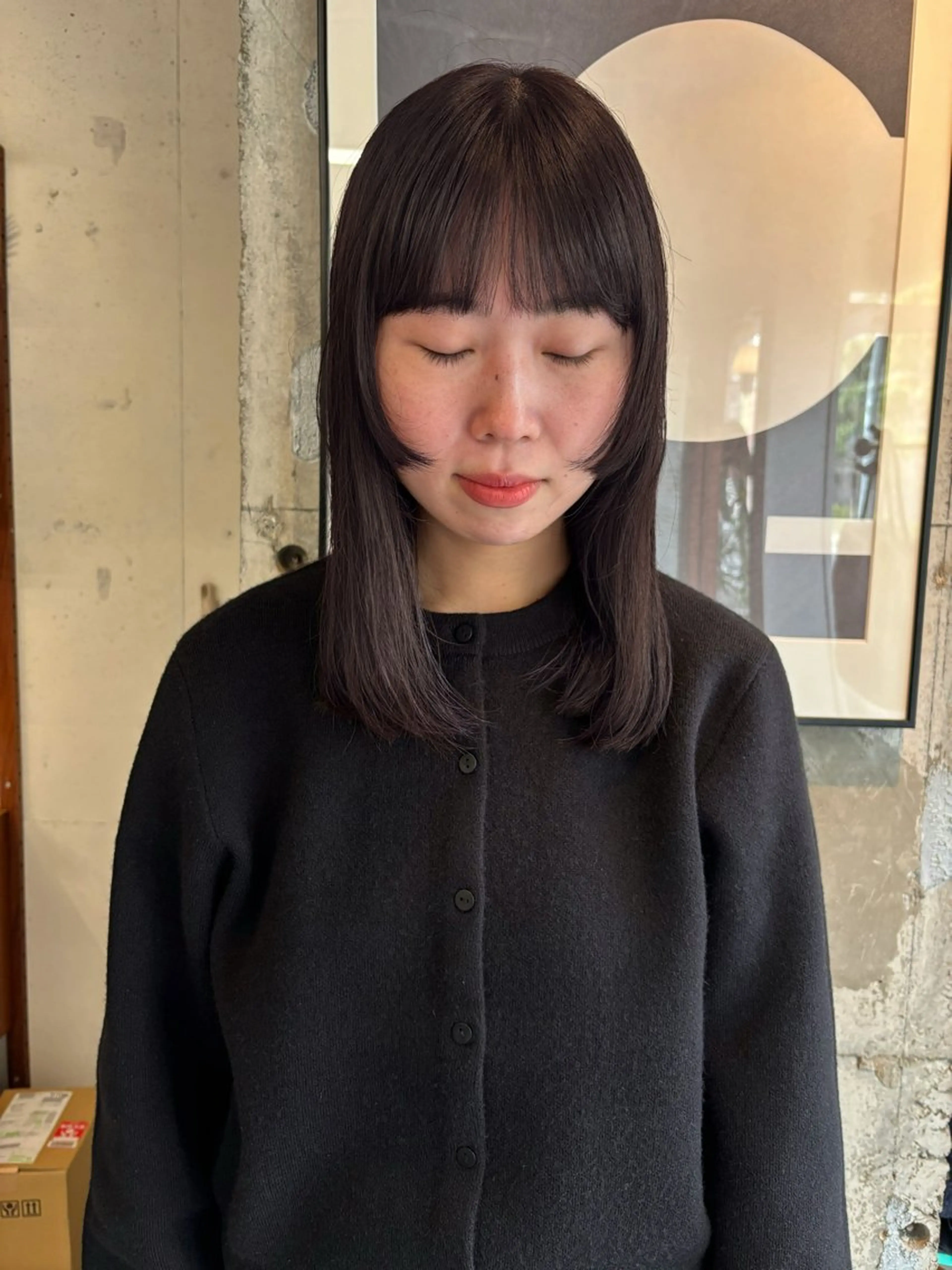ミディアム カラー 永田 愛莉のヘアスタイル