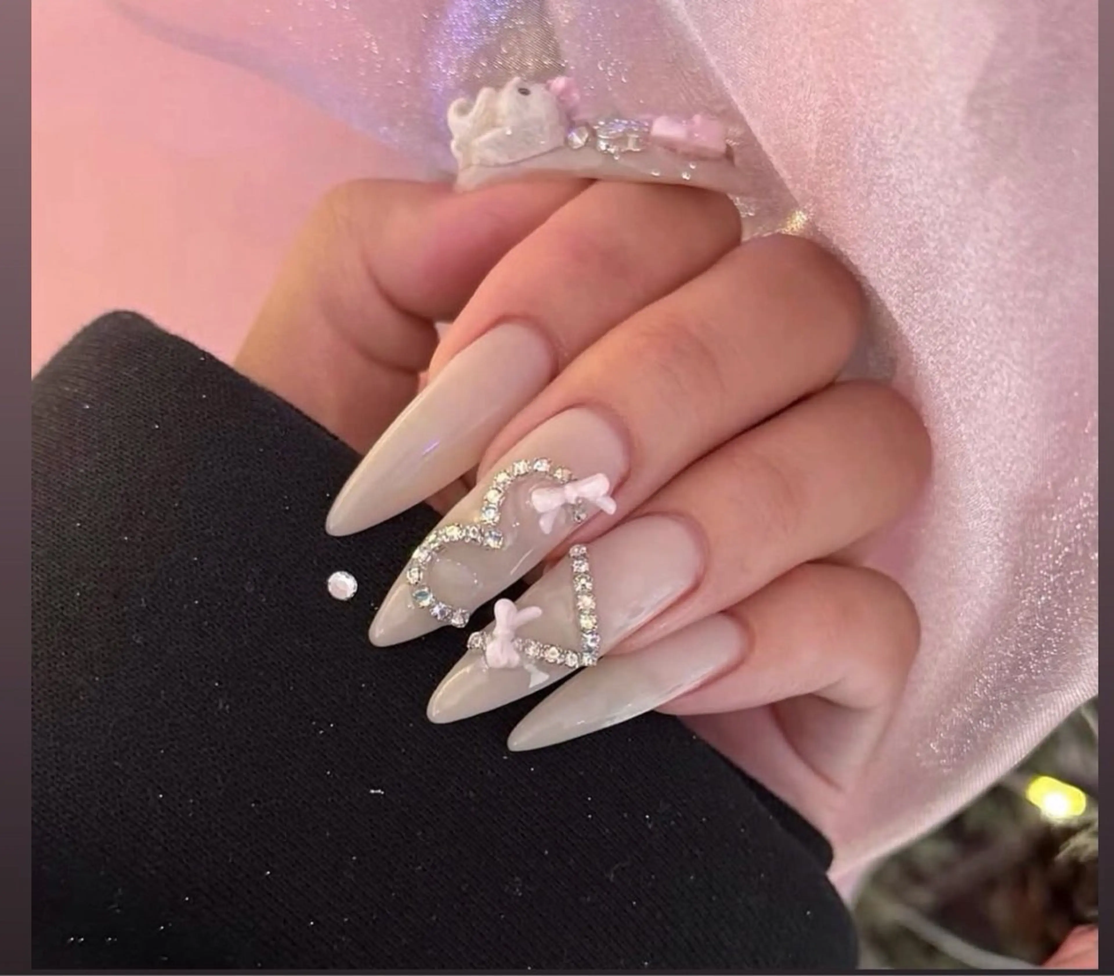 ネイル 長さ出し ジェルネイル グラデーション キラキラネイル 韓国ネイル Chisa Nail Studio所属・チ サのネイルデザイン