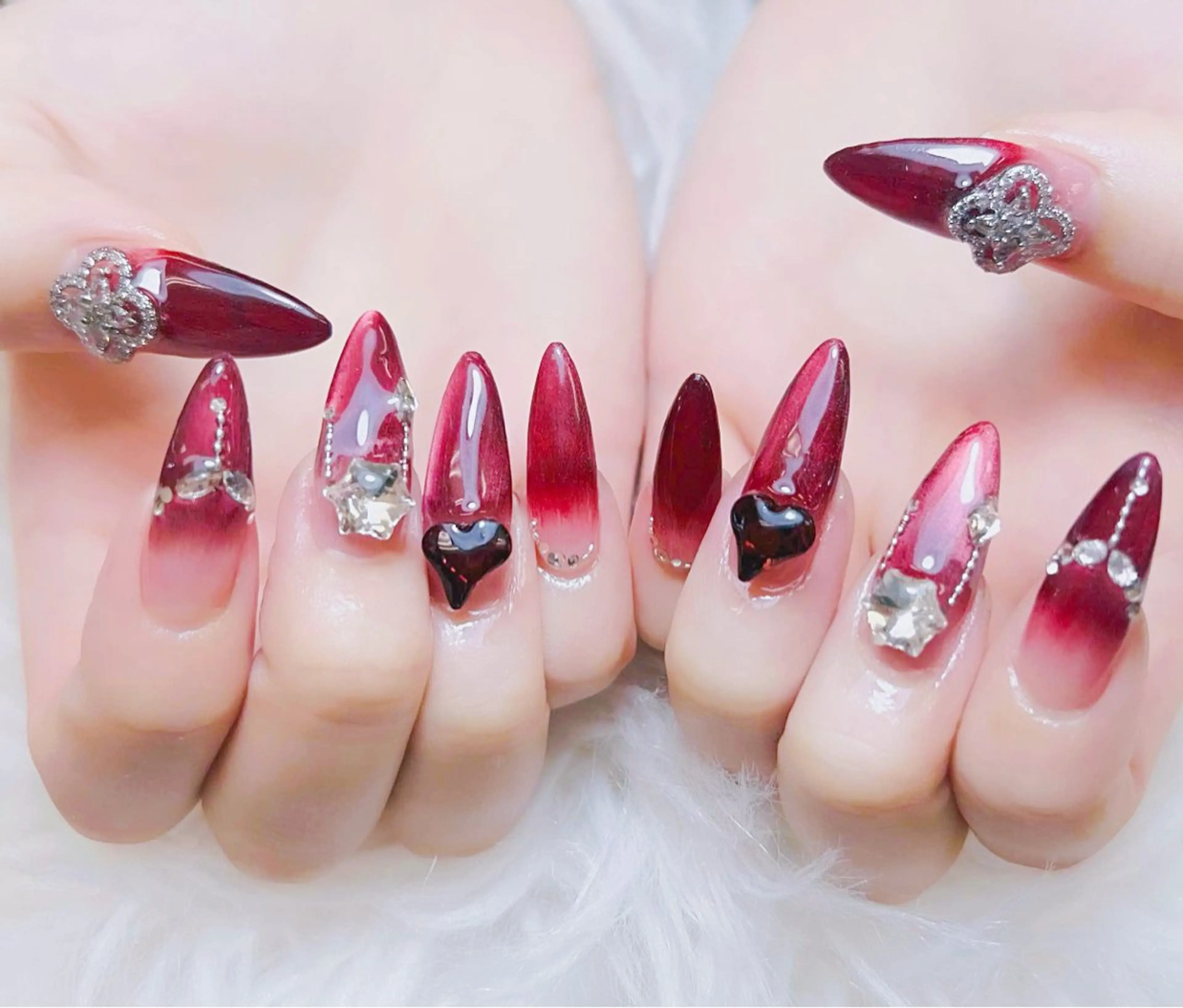 ネイル チークネイル 長さ出し フラッシュネイル フレンチネイル グラデーション ハンドネイル AN NAIL SALONのネイルデザイン