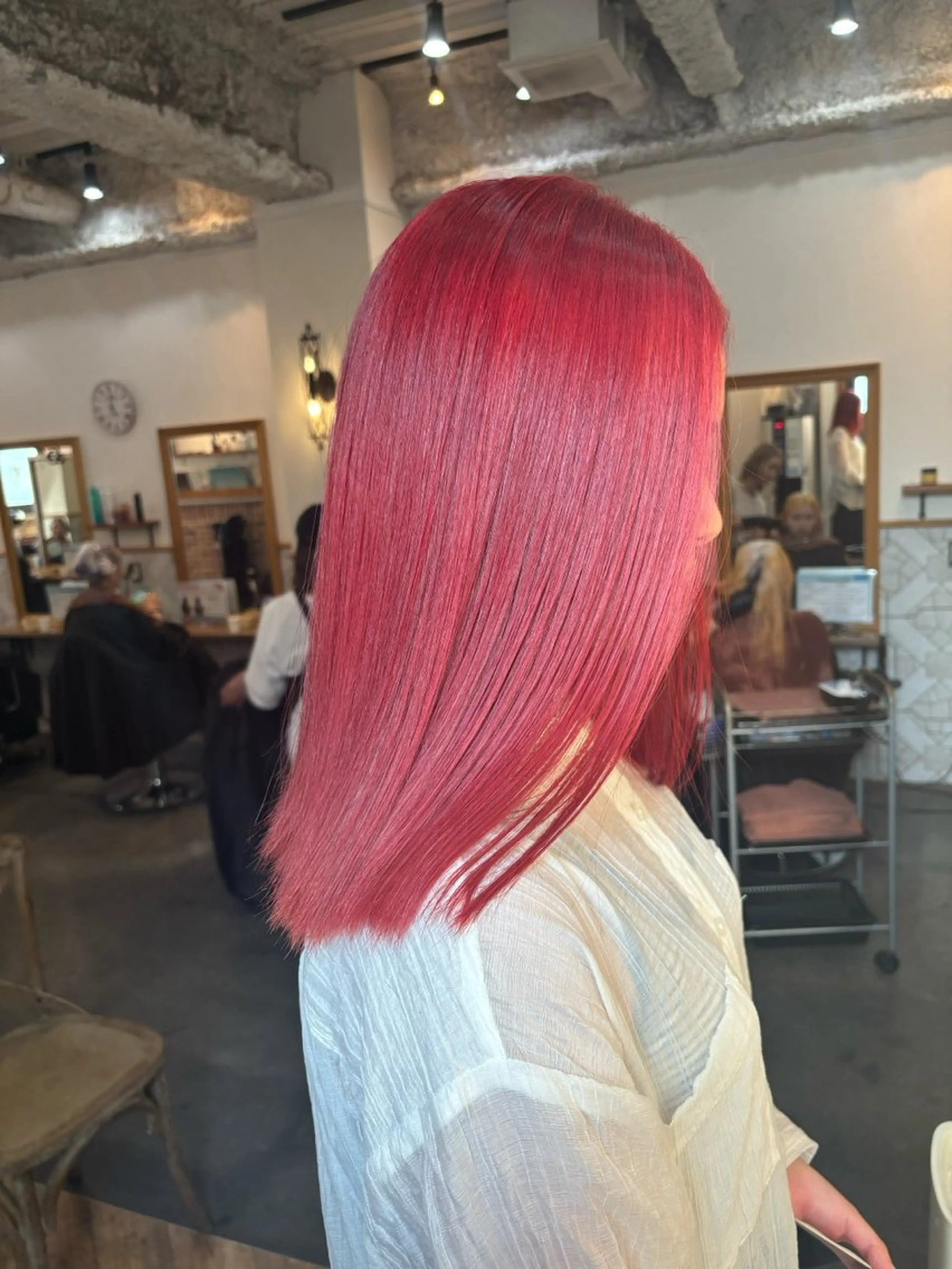 セミロング カラー ヘアカラー 藤原 拓人のヘアスタイル