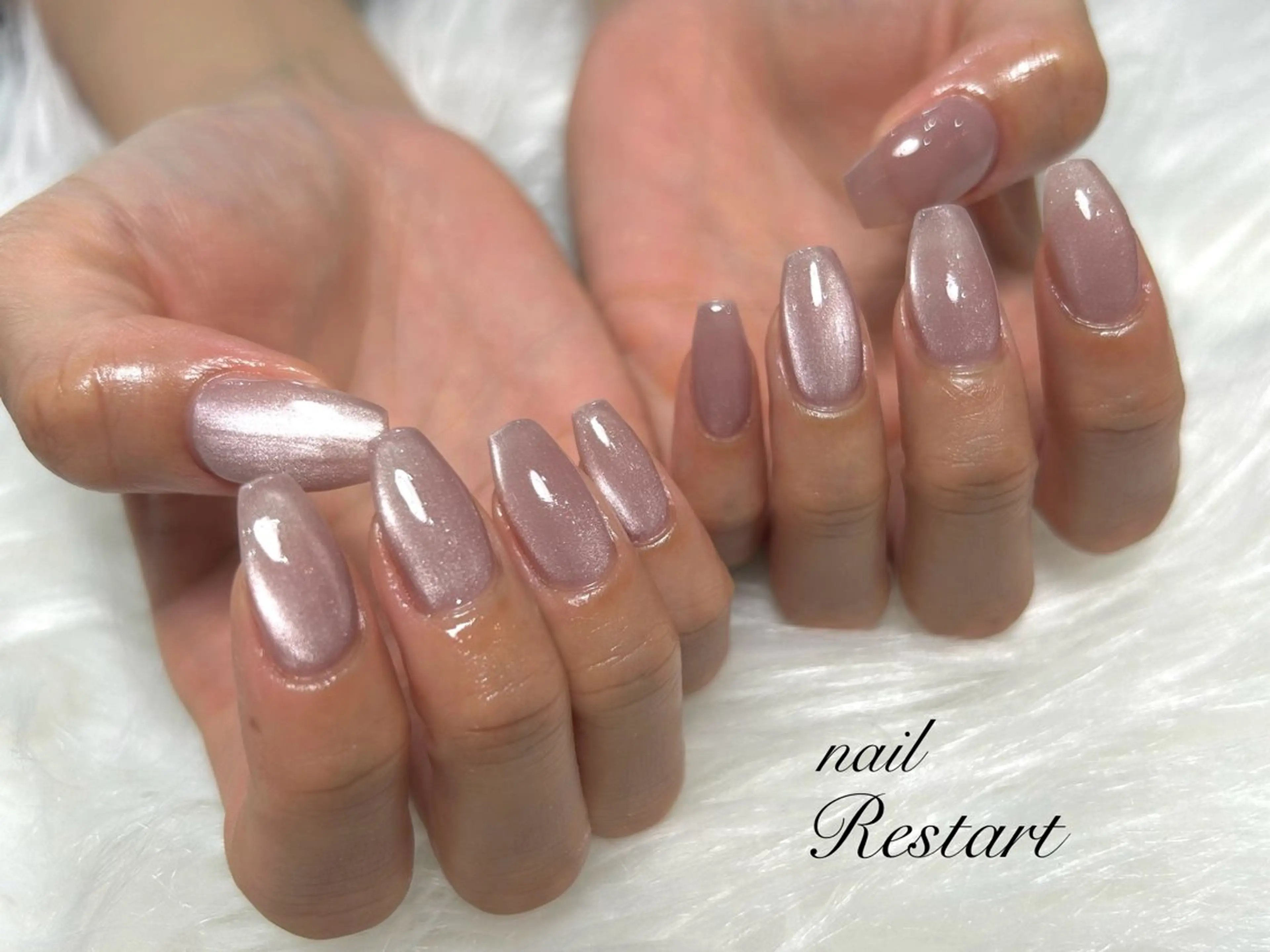 セミロング ハンドネイル Restart YURIのネイルデザイン