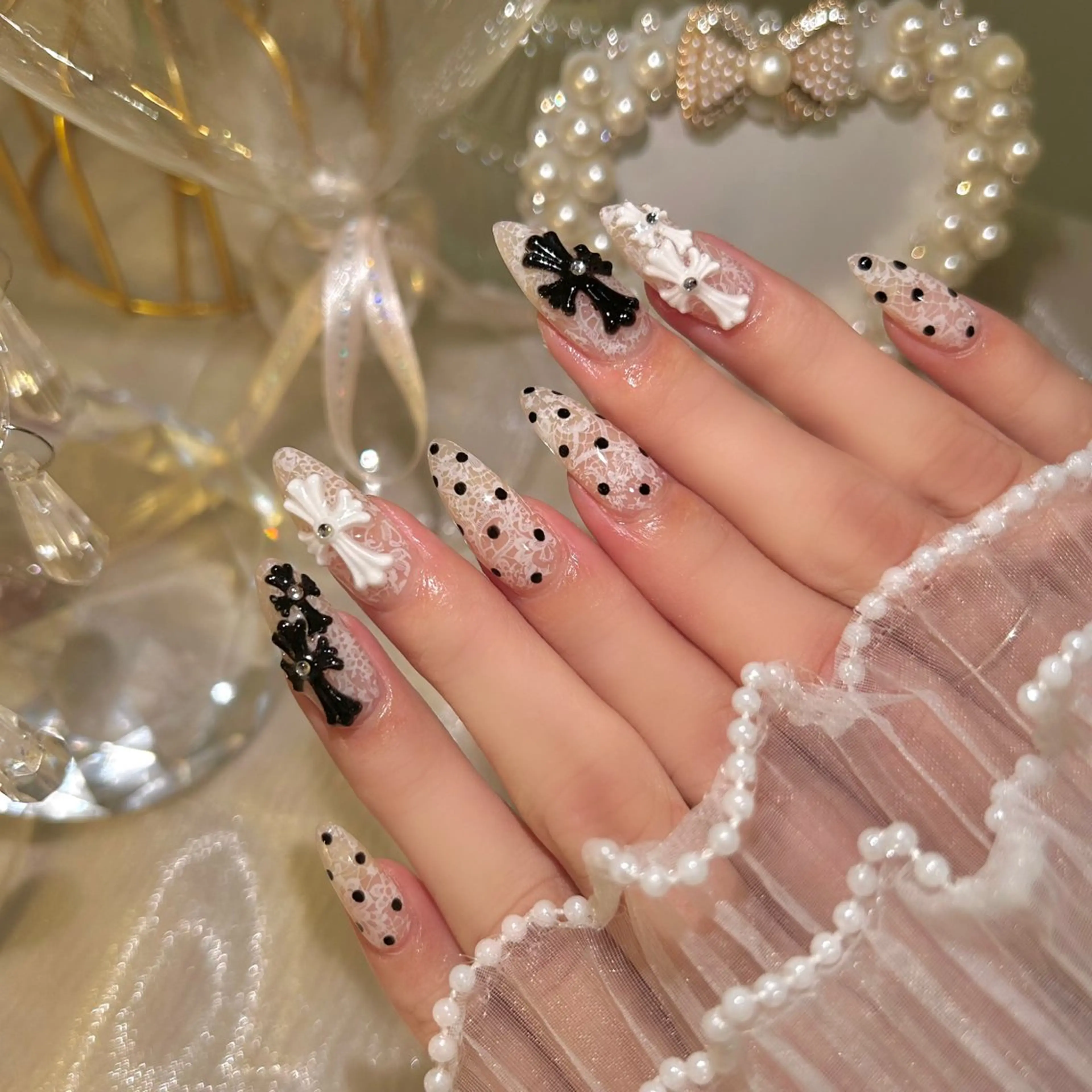 ネイル 長さ出し 持ち込み ハンドネイル nail salon luan堀江店のネイルデザイン