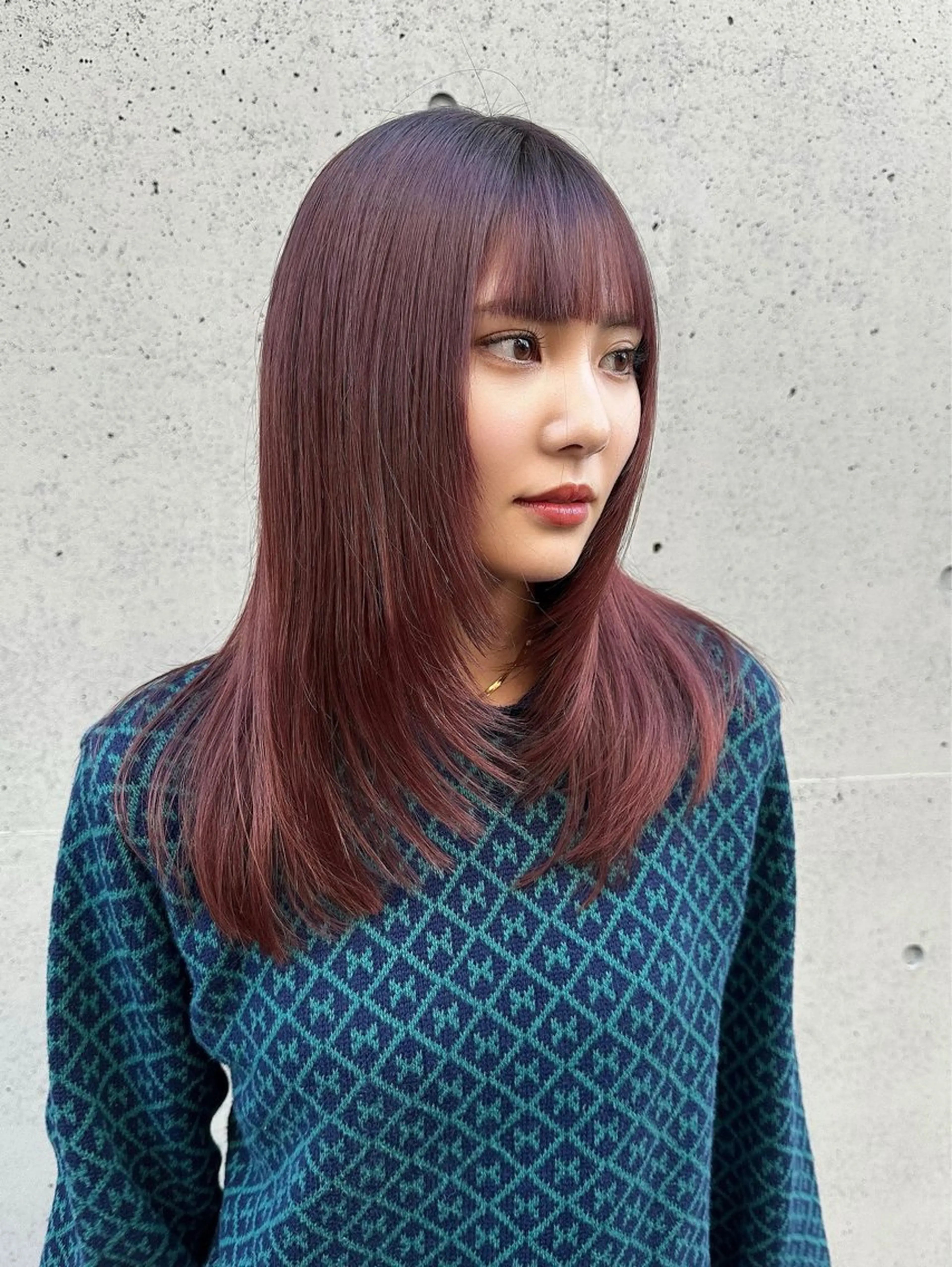 ミディアム カラー ミディアムパーマ 似合わせカット トリートメント NORA銀座 NATSUMIのヘアスタイル