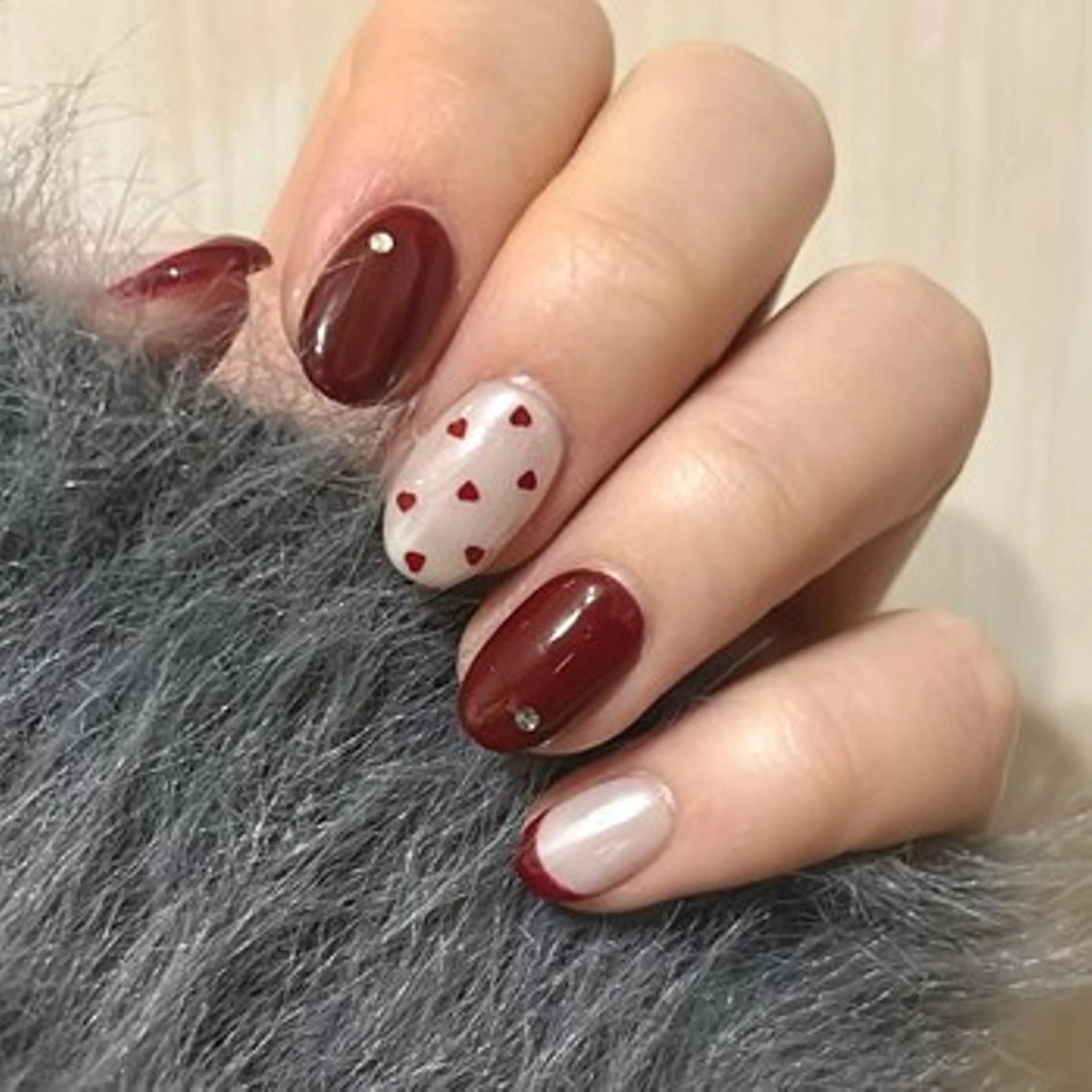 ネイル バレンタイン ハンドネイル パラジェル認定サロン N°nail 立川のネイルデザイン
