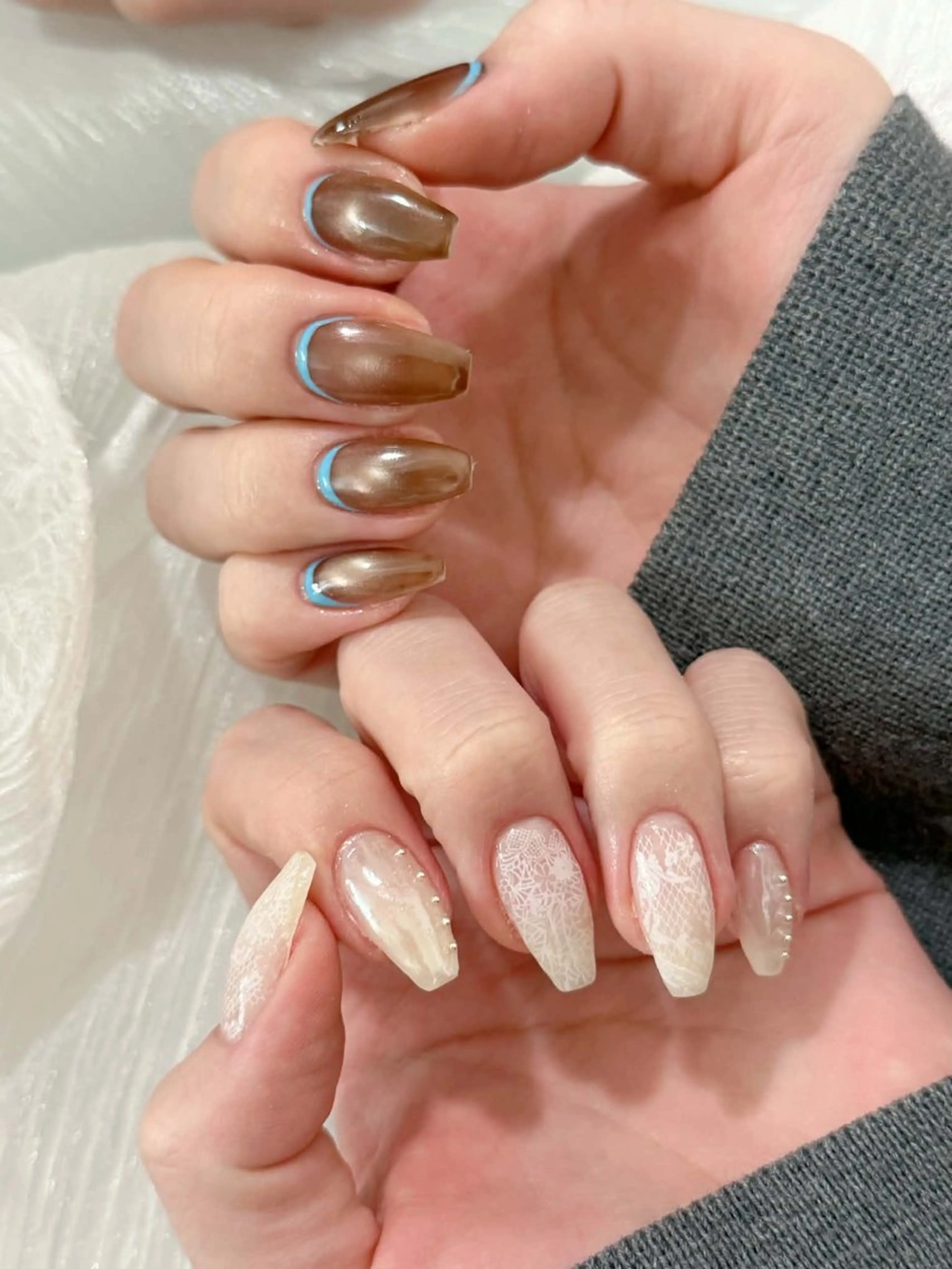 ネイル アートネイル ジェルネイル マグネットネイル ニュアンスネイル シンプルネイル ハンドネイル Ryu Nail NekoChanのネイルデザイン