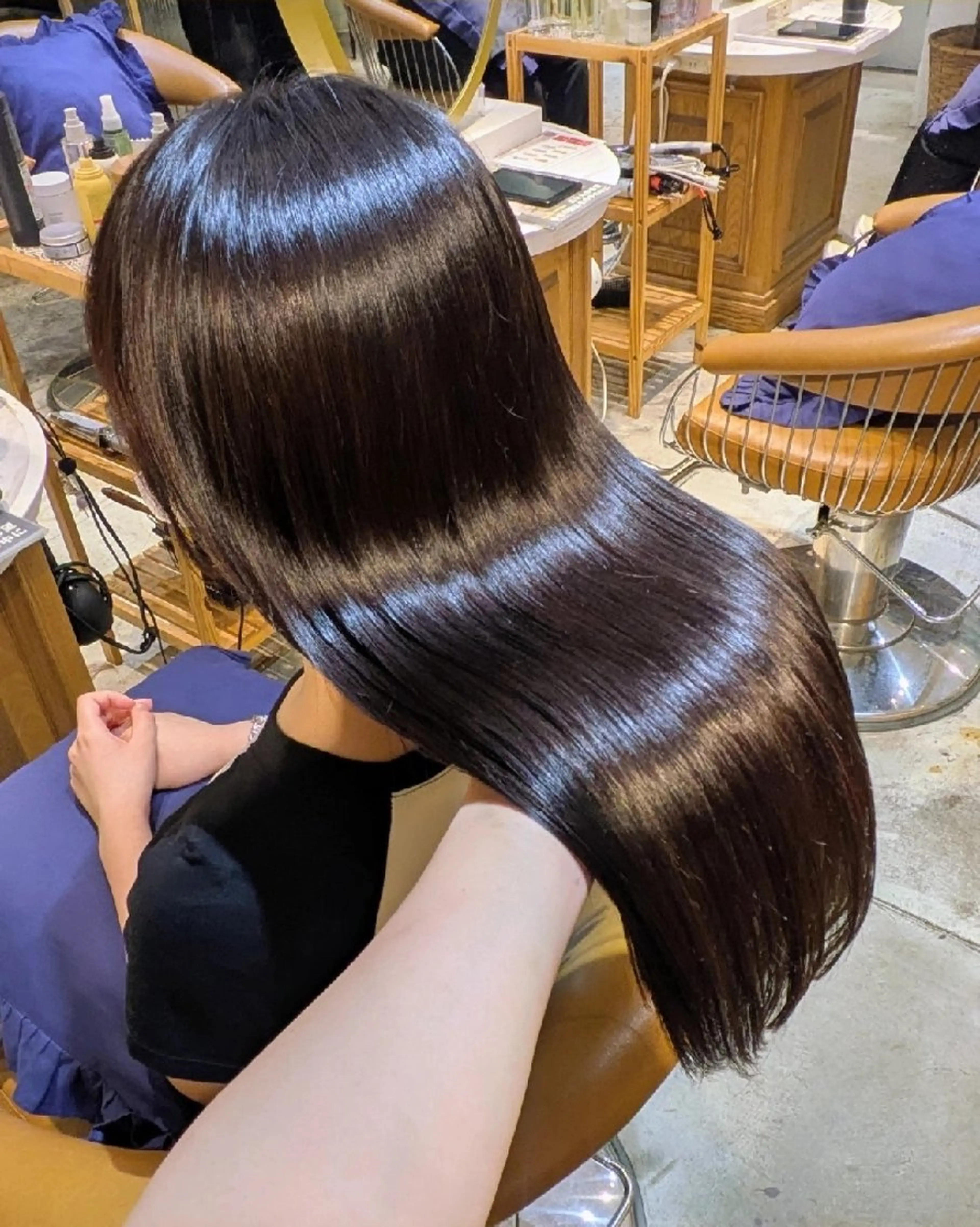 ロング カット ヘアカラー 縮毛矯正 トリートメント 縮毛矯正/レイヤー 💎やまもとちひろのヘアスタイル