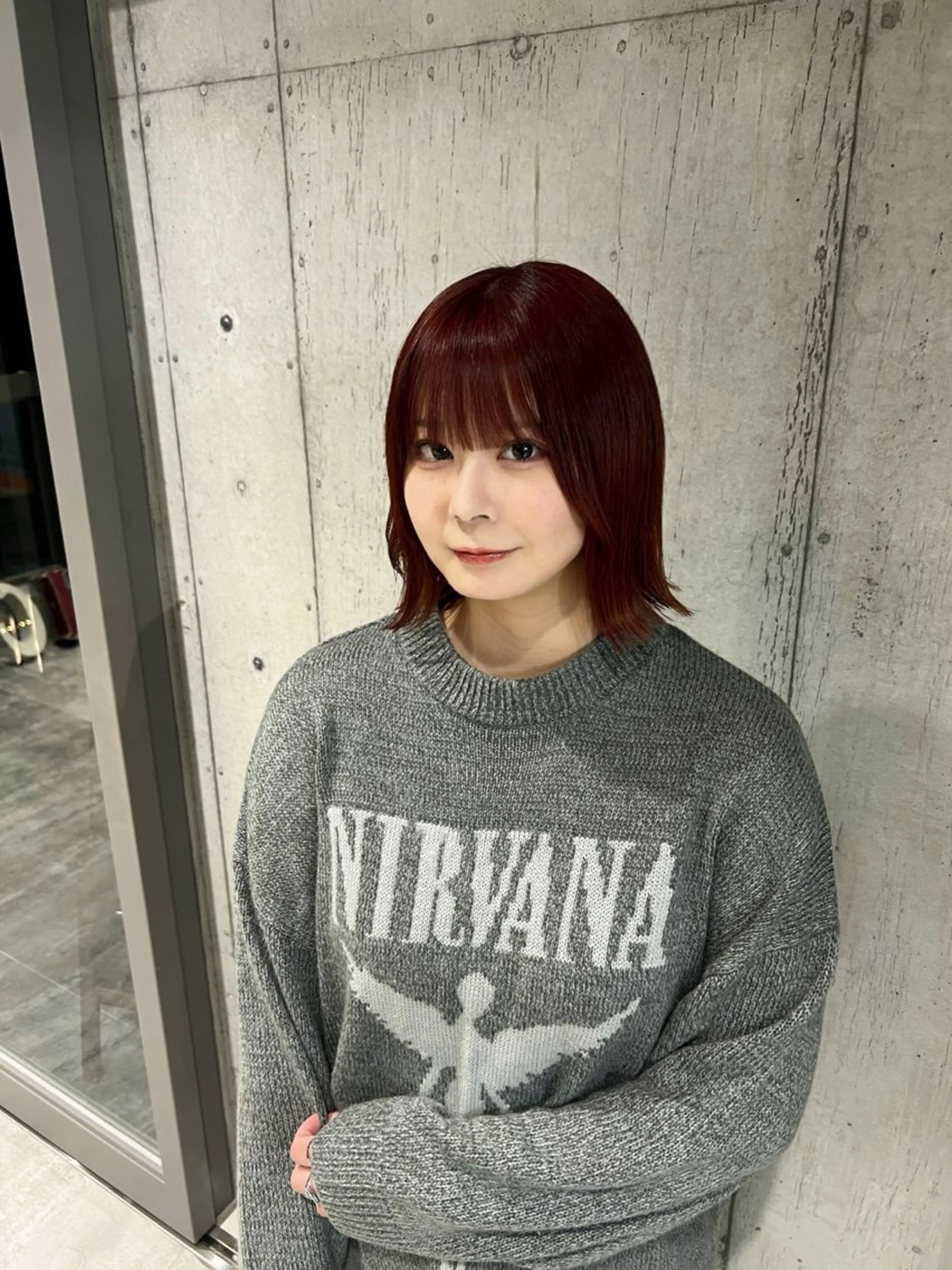 セミロング オレンジブラウン 透明感/血色カラー/ 似合せレイヤー/ゆいのヘアスタイル