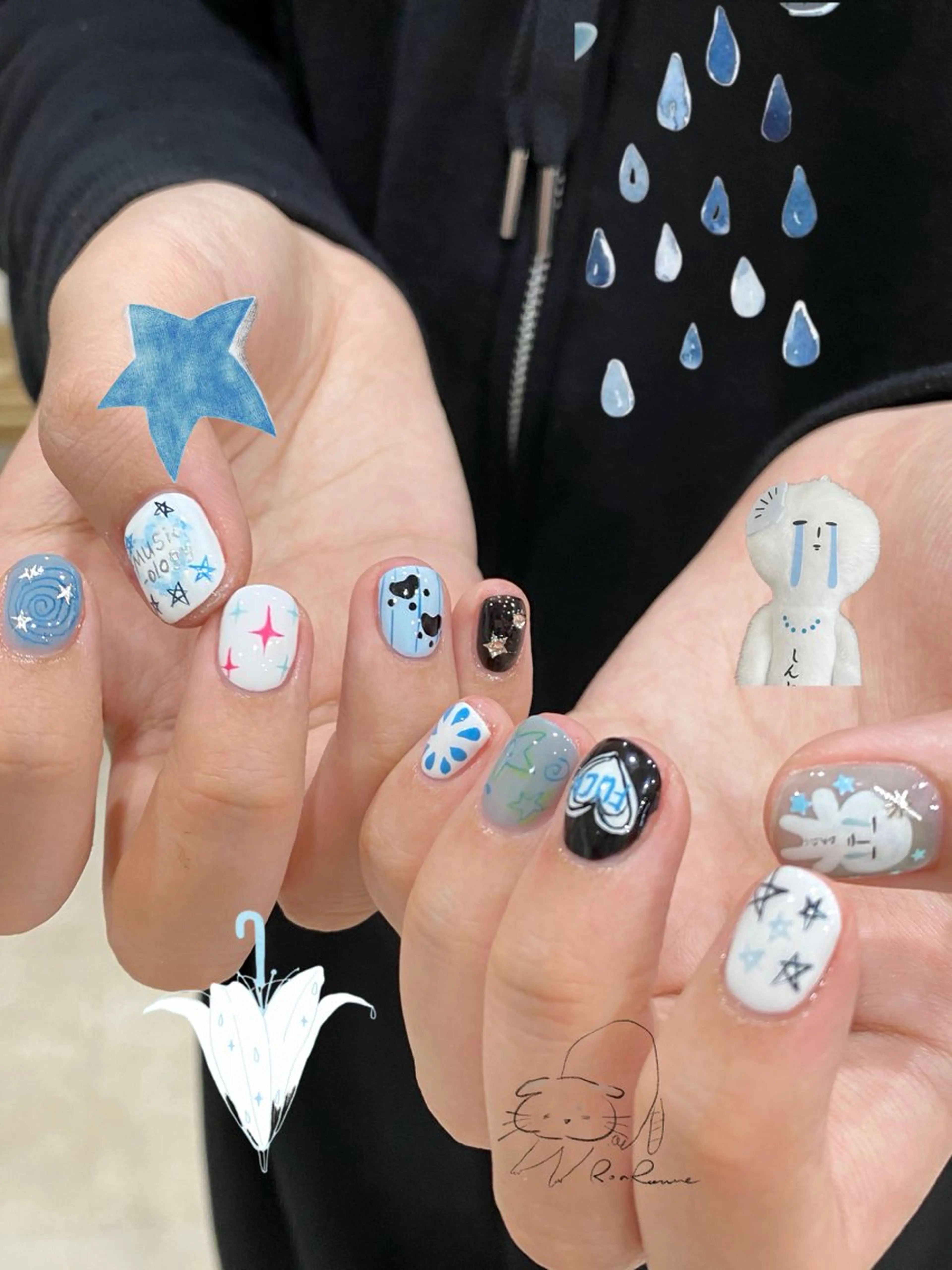 ネイル オーロラネイル 長さ出し フレンチネイル ジェルネイル ミラーネイル ハンドネイル ronronne .のネイルデザイン