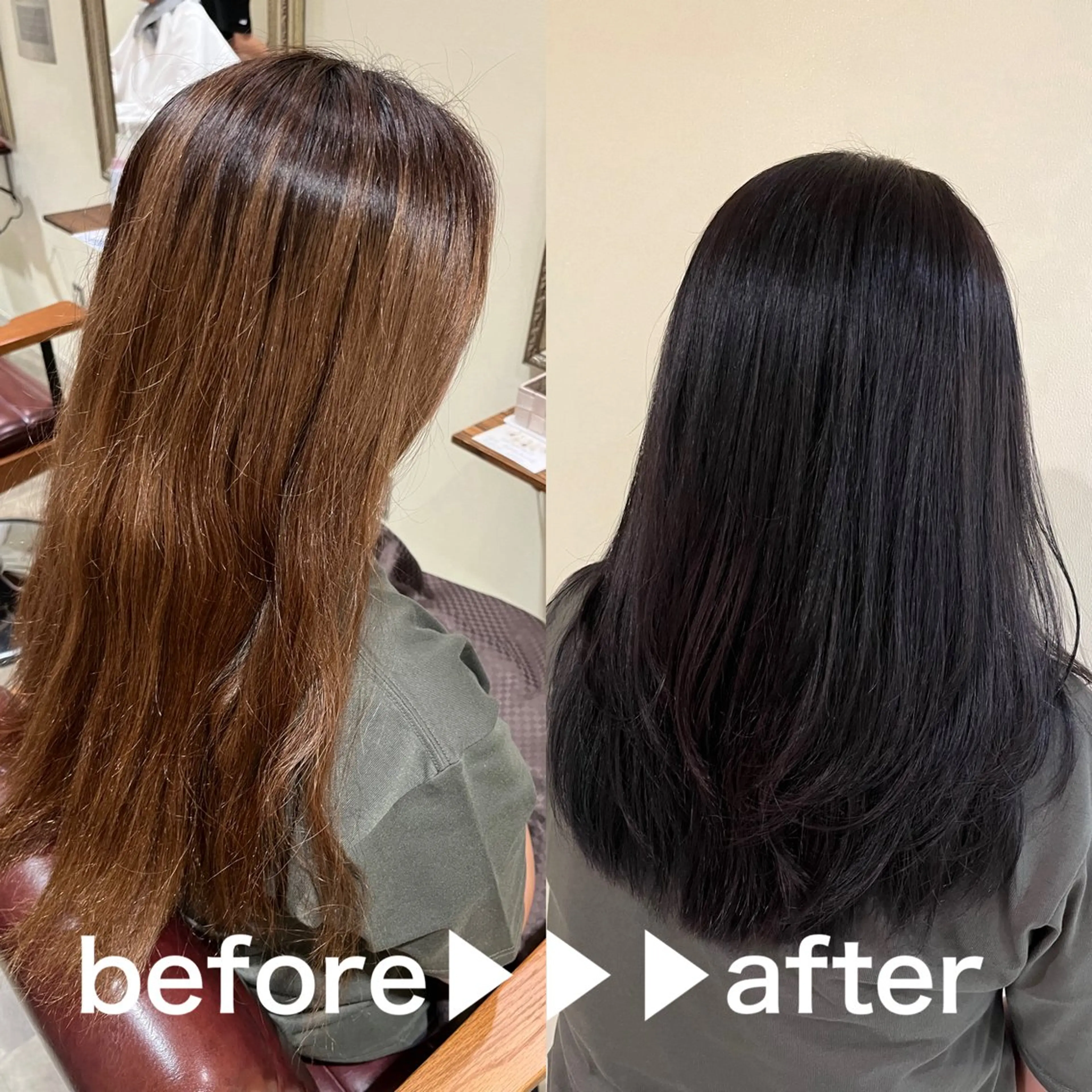 ロング カラー ヘアアレンジ 黒髪 ブルーカラー ブルーブラック レイヤーカット 西川 舞彩のヘアスタイル