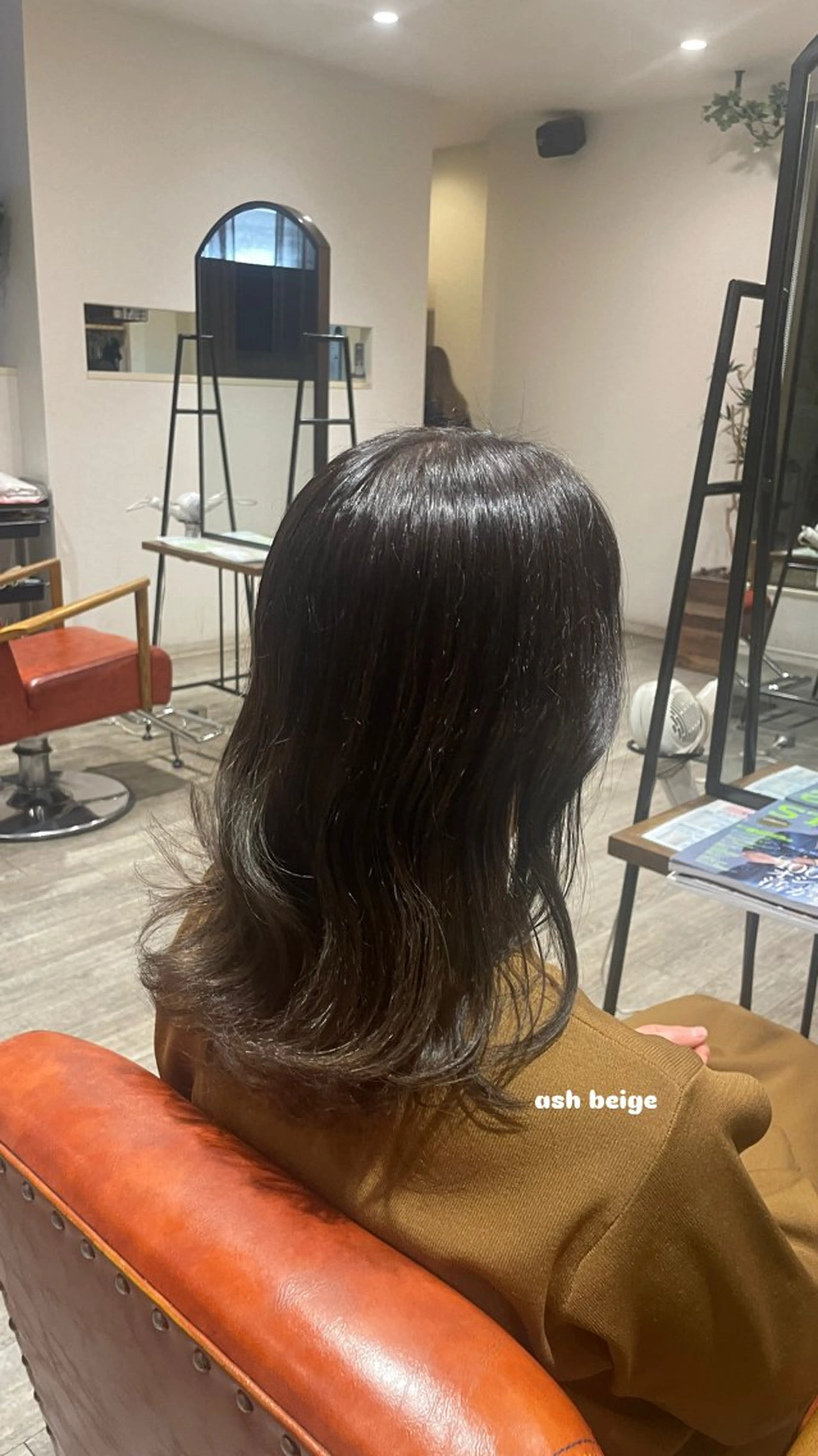 セミロング アッシュ 南場 智美のヘアスタイル